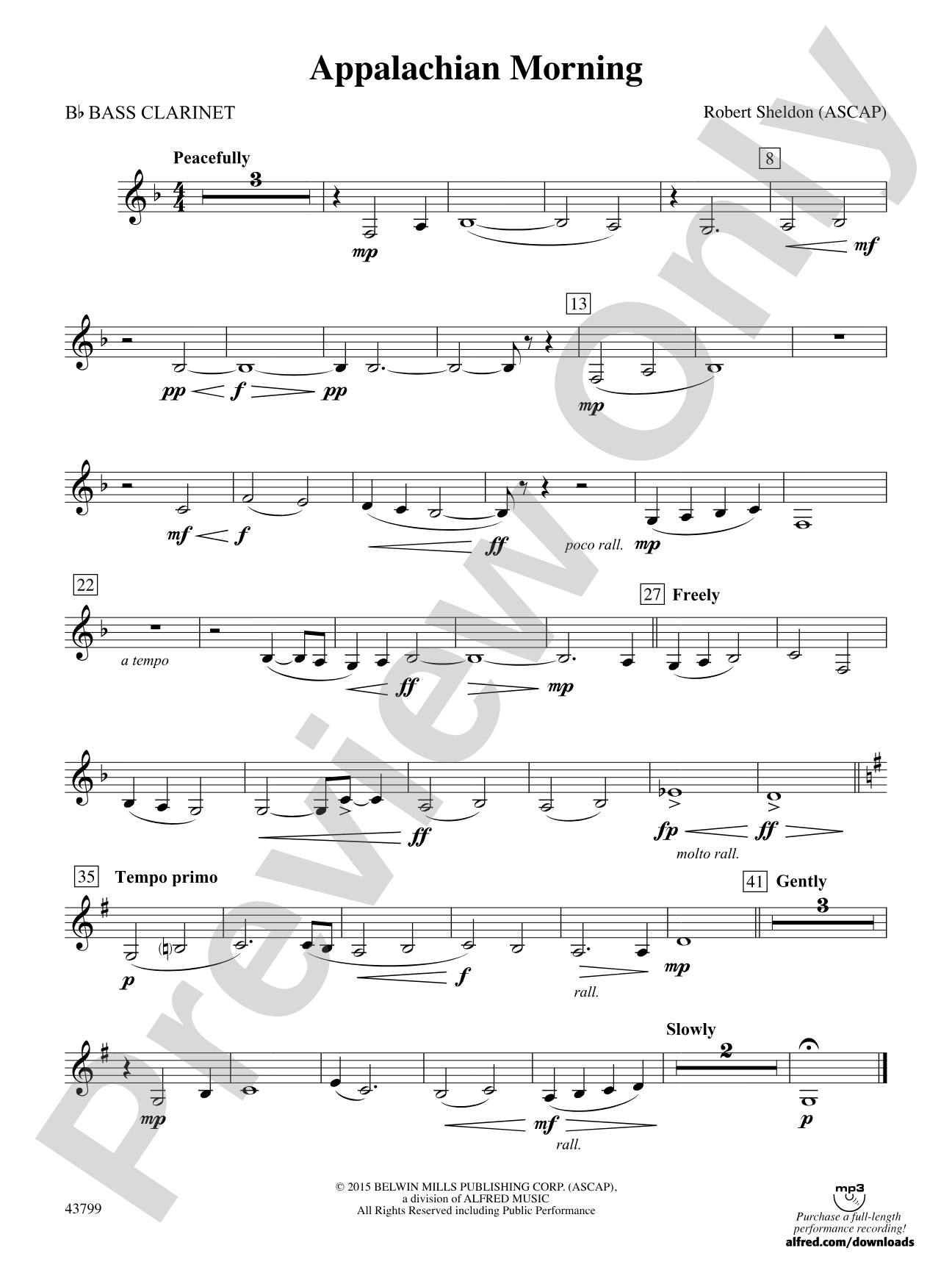 Appalachian Morning: B-flat Bass Clarinet