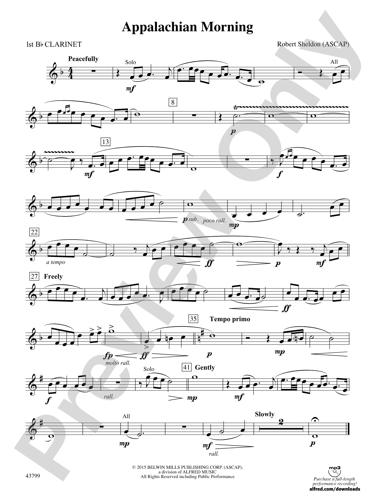 Appalachian Morning: 1st B-flat Clarinet