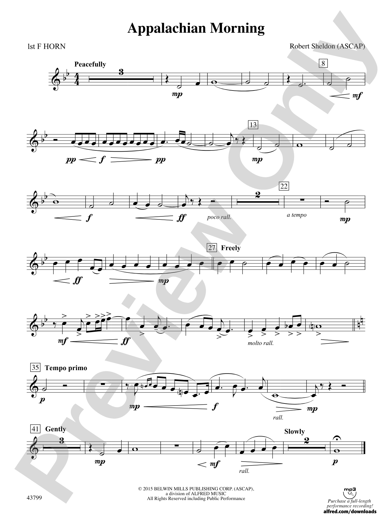 Appalachian Morning: 1st F Horn