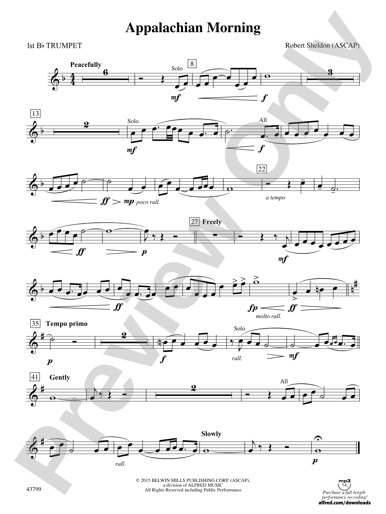 Appalachian Morning: 1st B-flat Trumpet