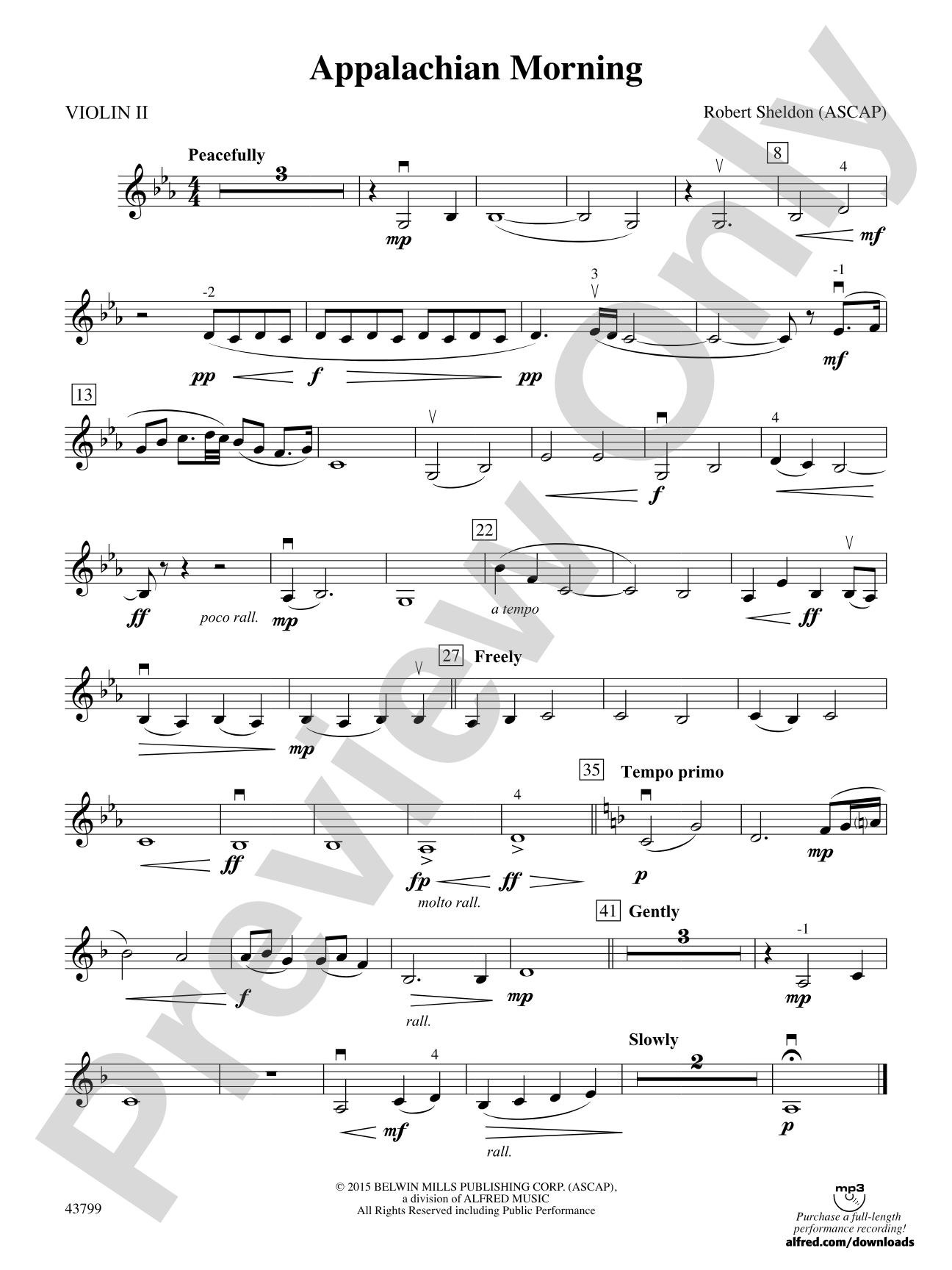 Appalachian Morning: 2nd Violin