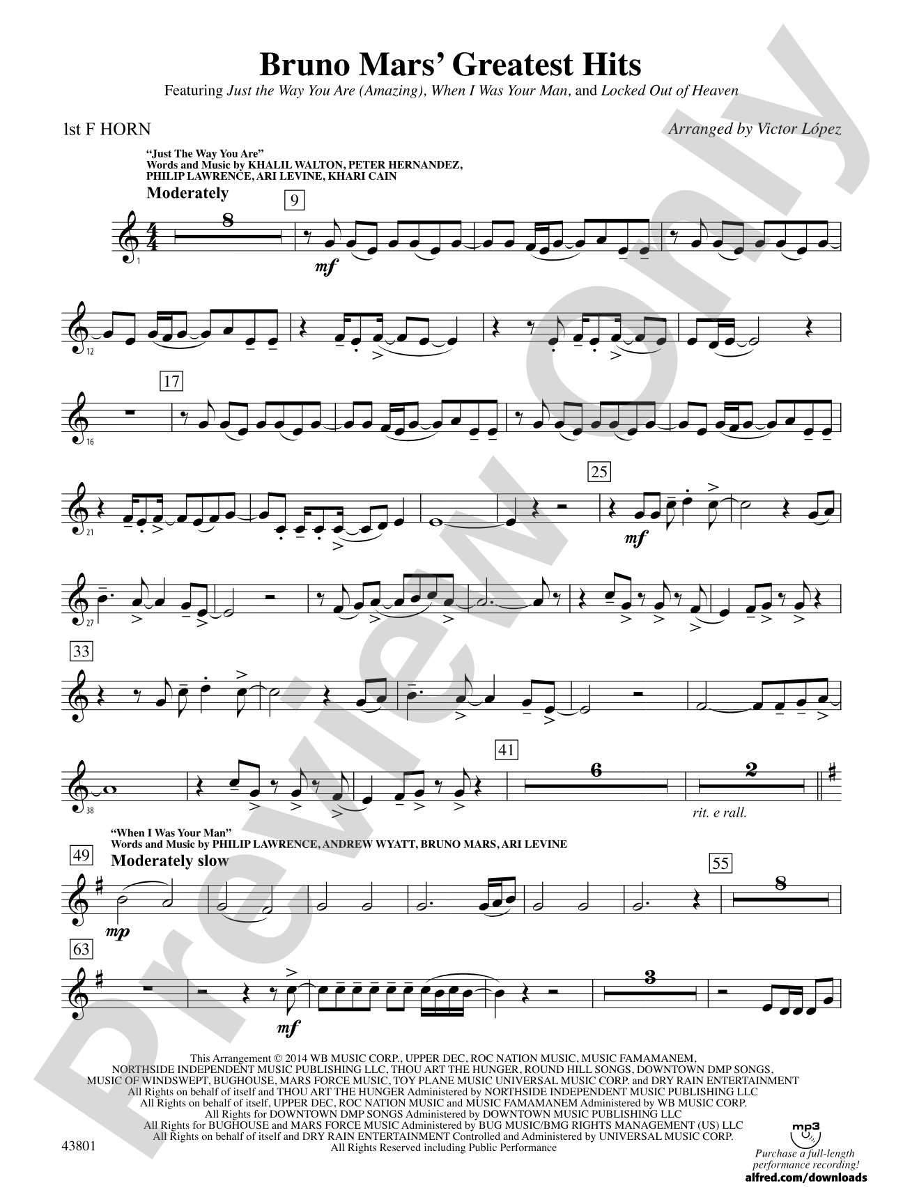 Bruno Mars' Greatest Hits: 1st F Horn