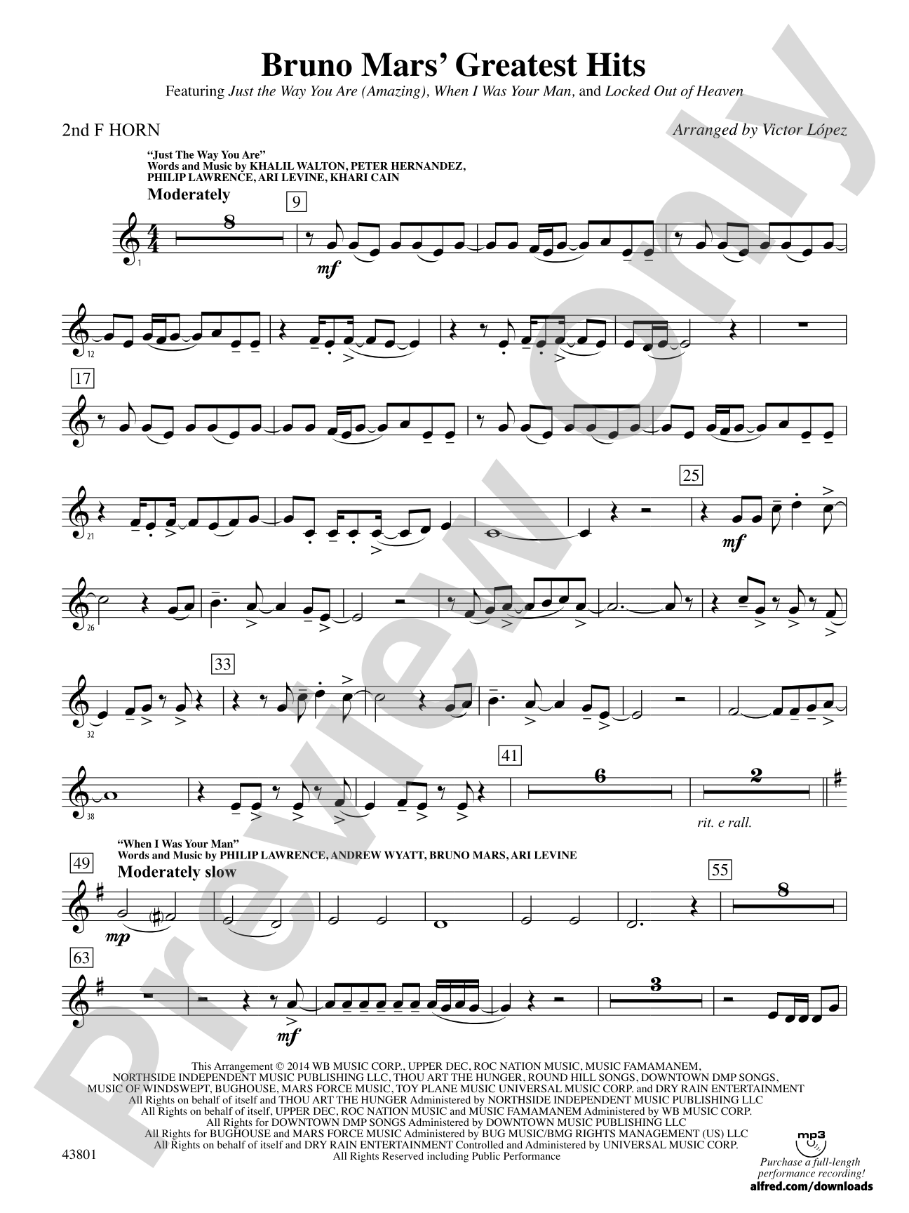 Bruno Mars' Greatest Hits: 2nd F Horn