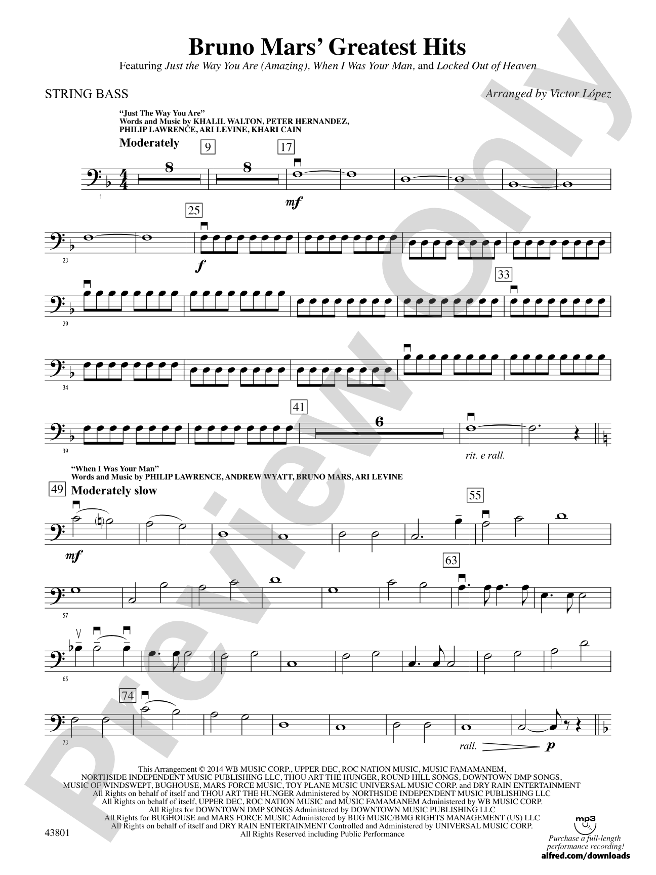 Bruno Mars' Greatest Hits: String Bass