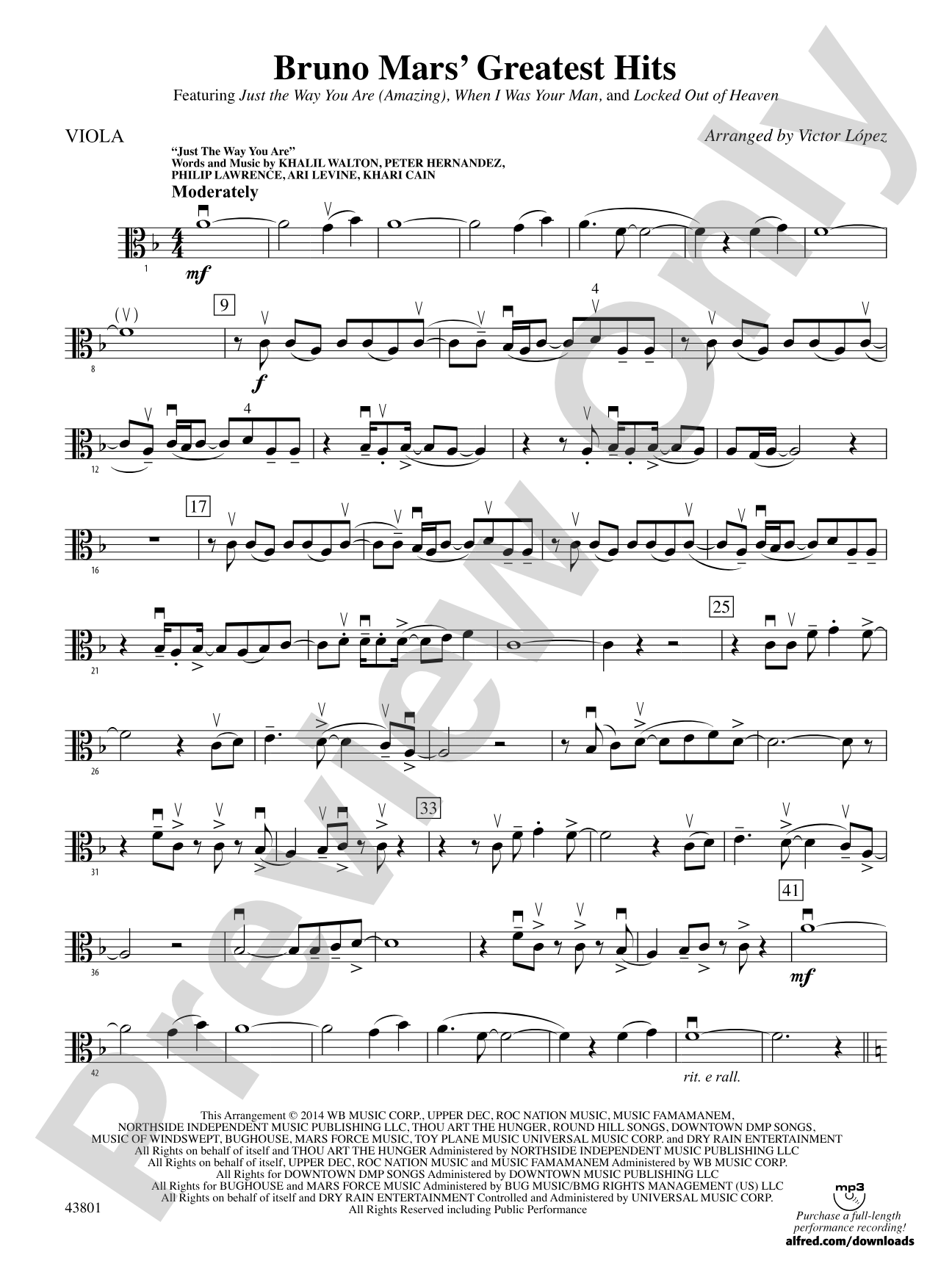 Bruno Mars' Greatest Hits: Viola