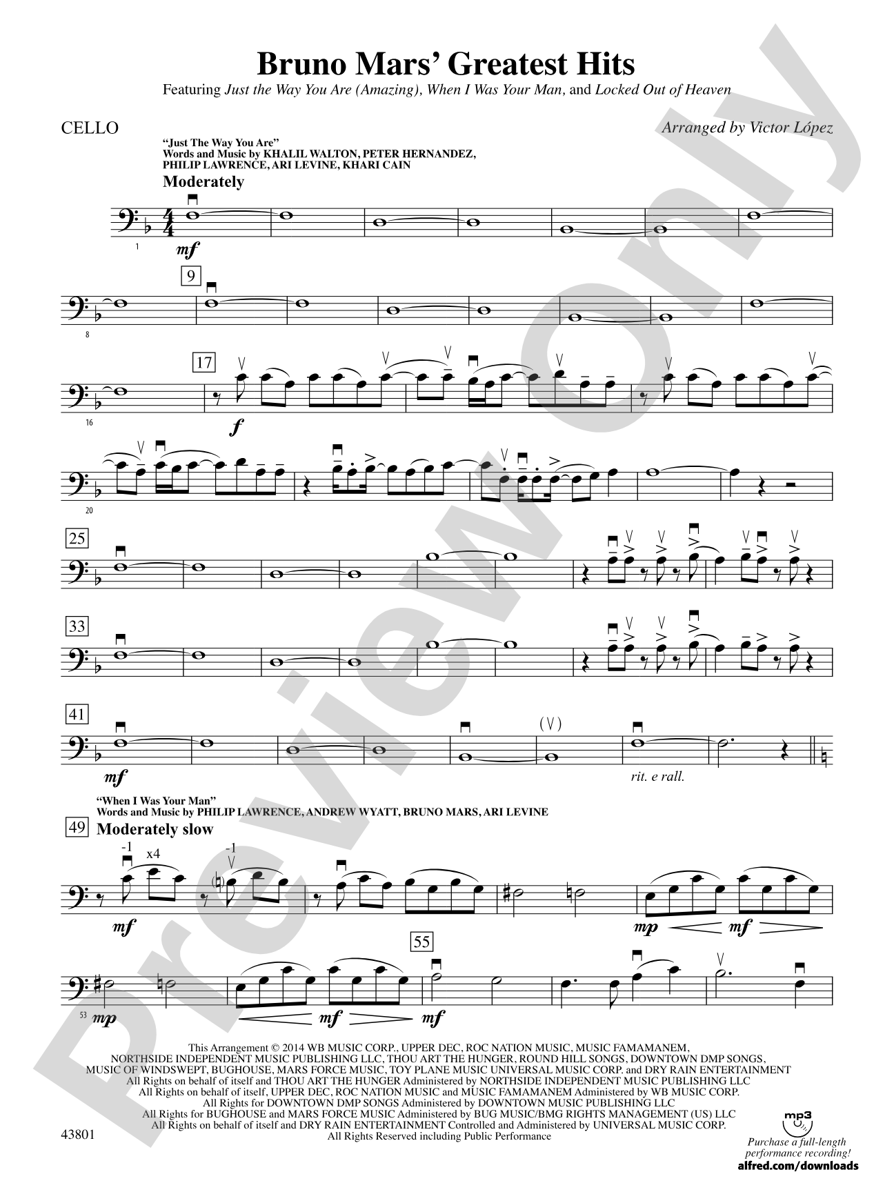 Bruno Mars' Greatest Hits: Cello