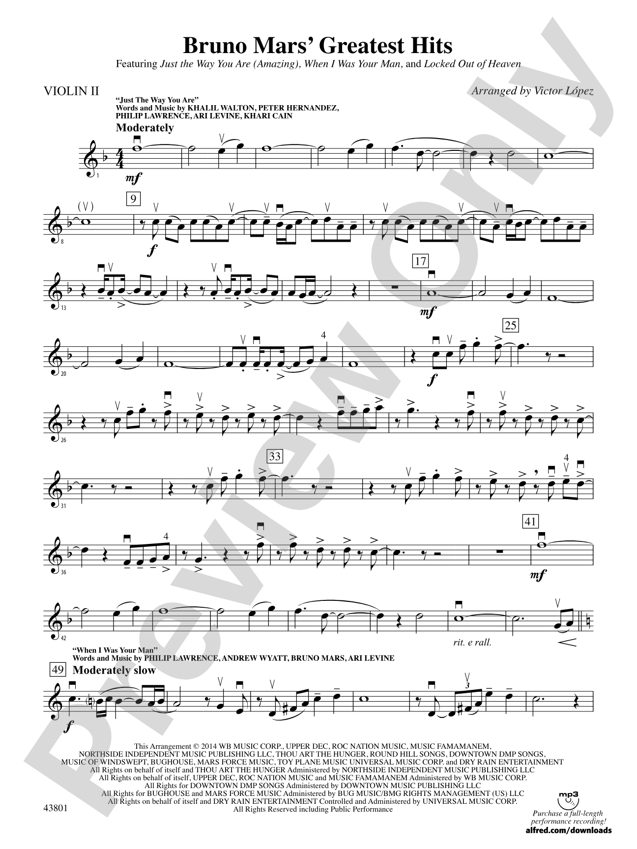 Bruno Mars' Greatest Hits: 2nd Violin