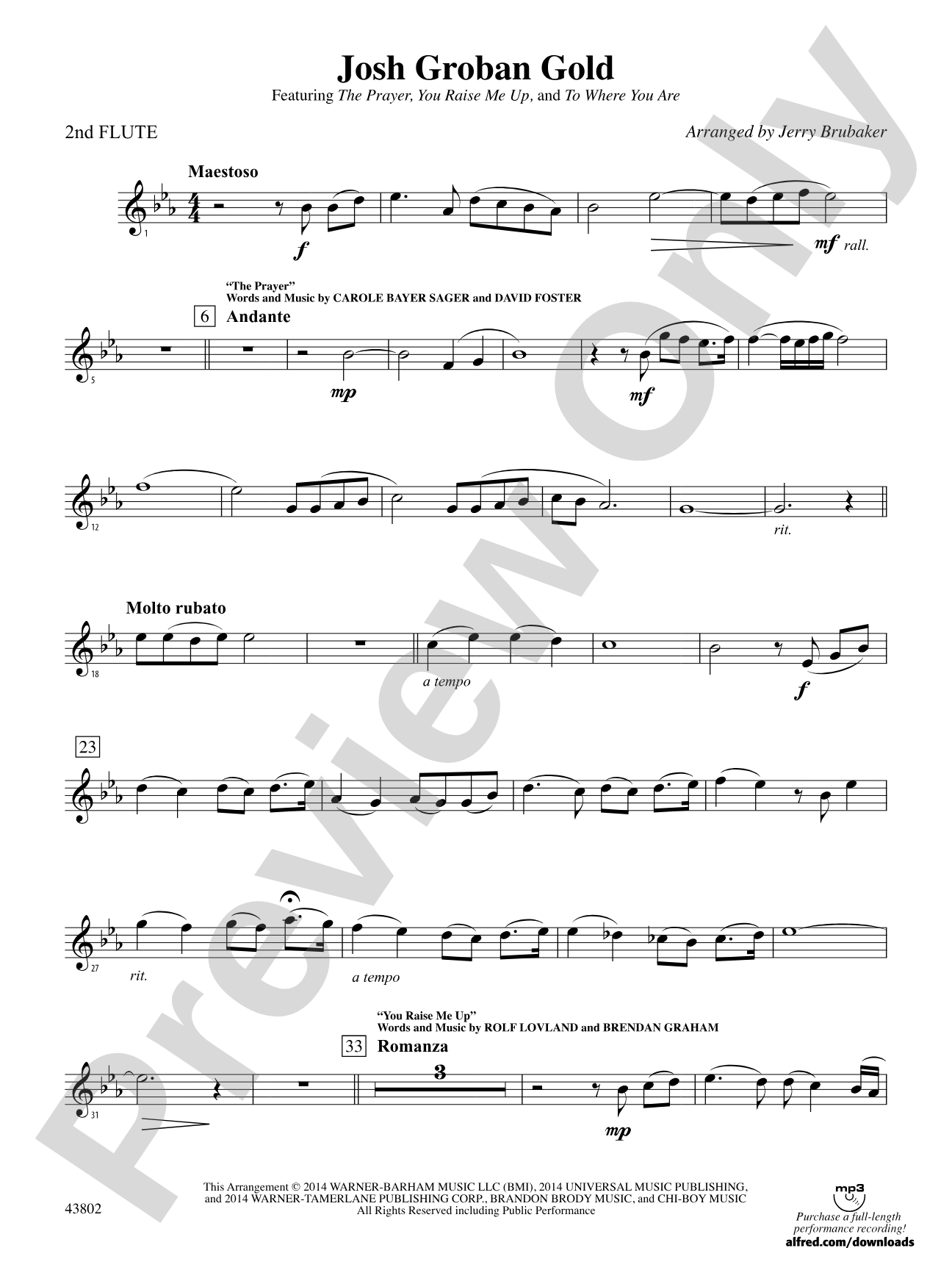 Josh Groban Gold: 2nd Flute