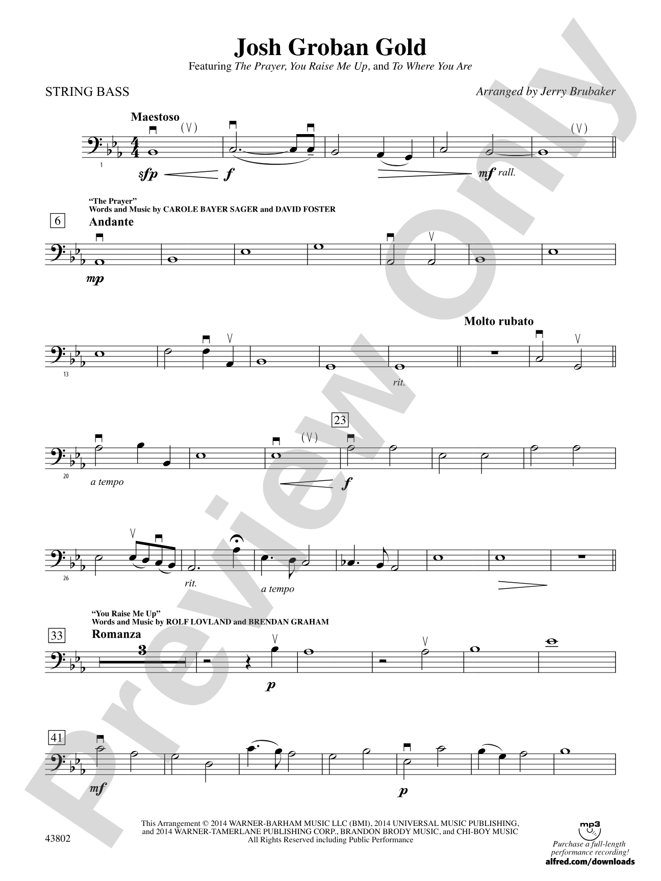 Josh Groban Gold: String Bass