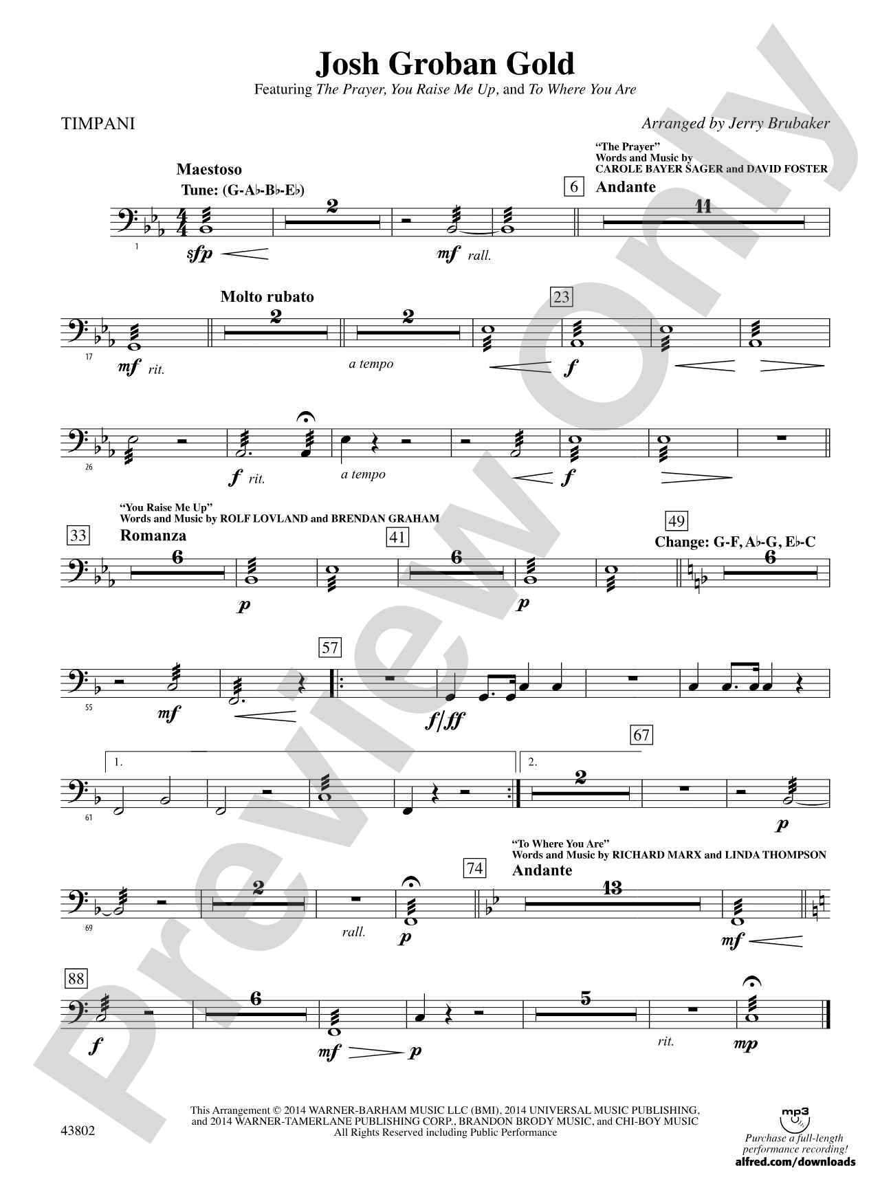 Josh Groban Gold: Timpani