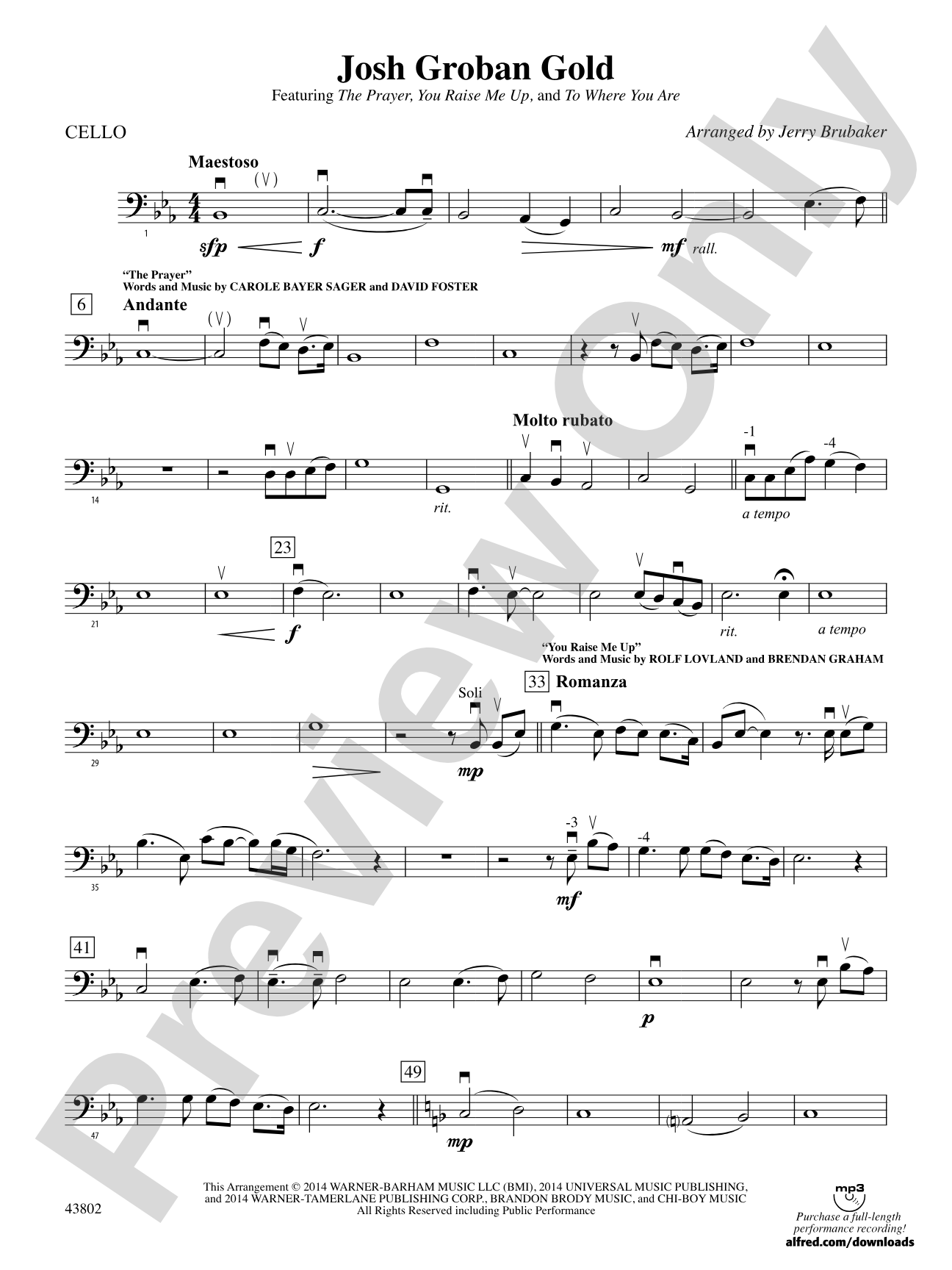 Josh Groban Gold: Cello
