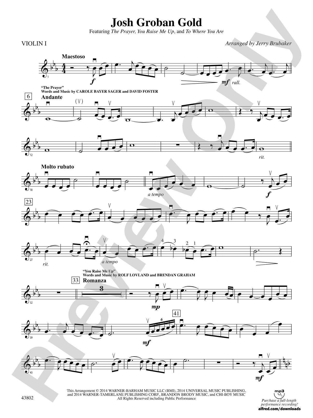 Josh Groban Gold: 1st Violin