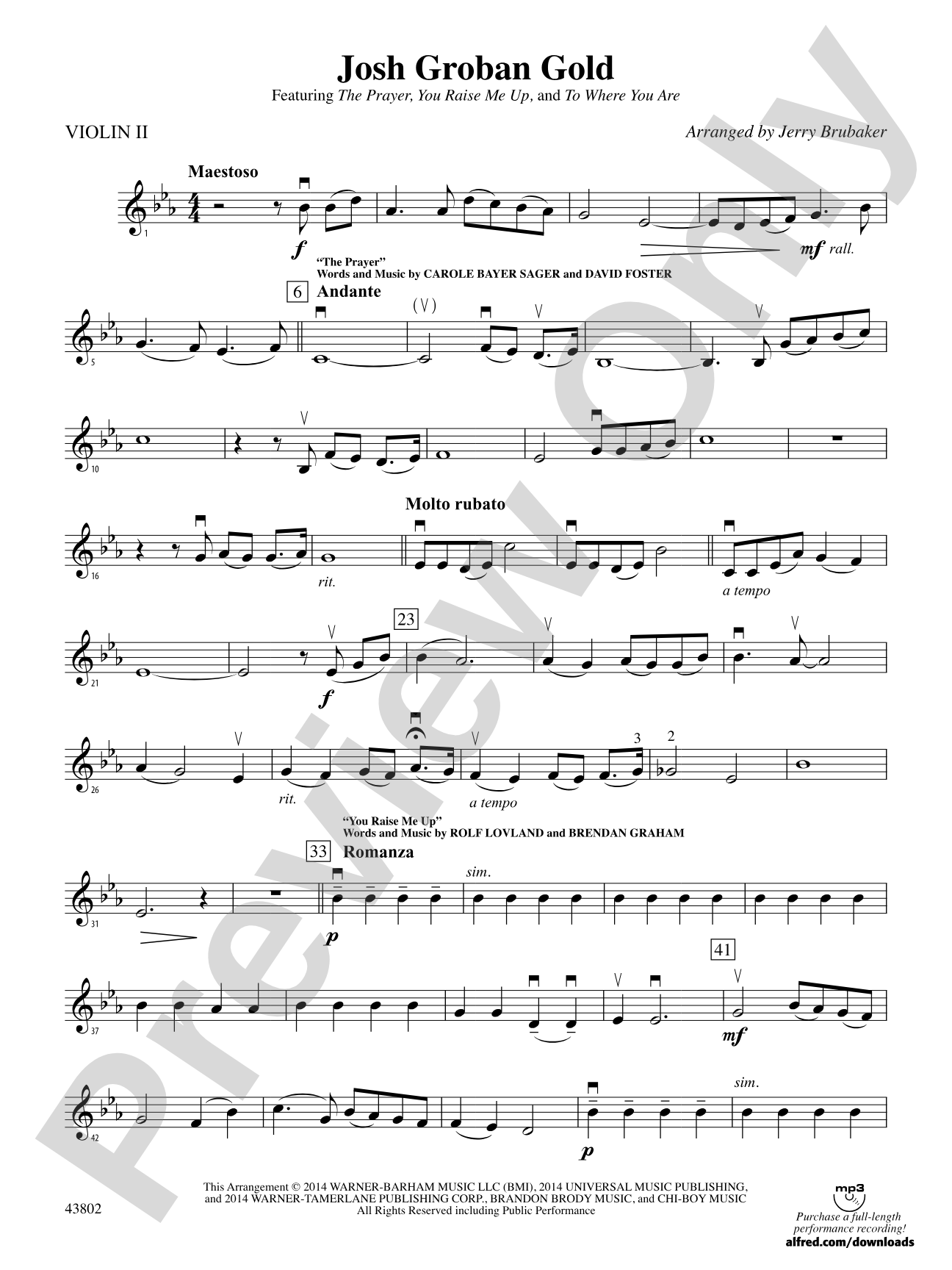 Josh Groban Gold: 2nd Violin