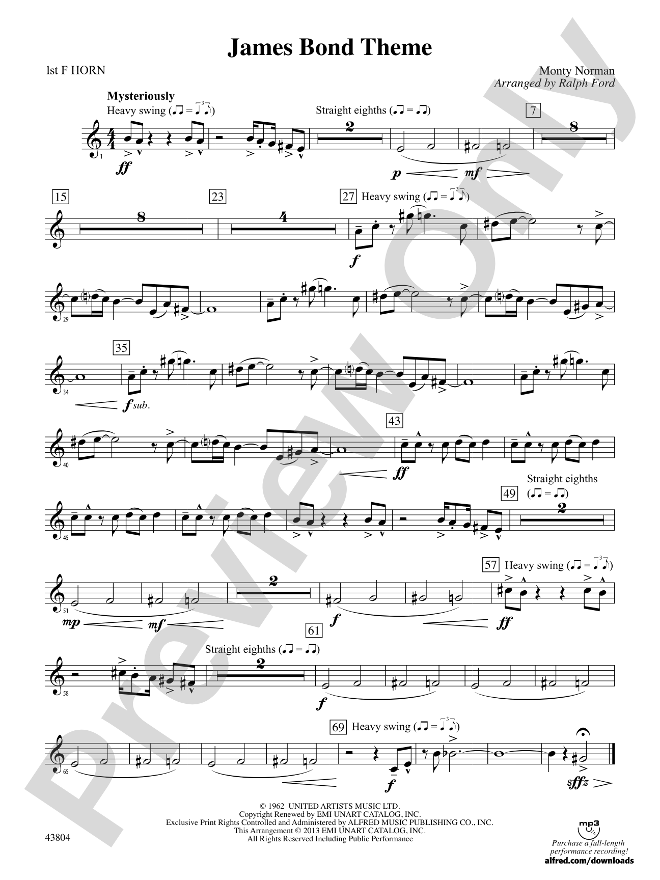 James Bond Theme: 1st F Horn