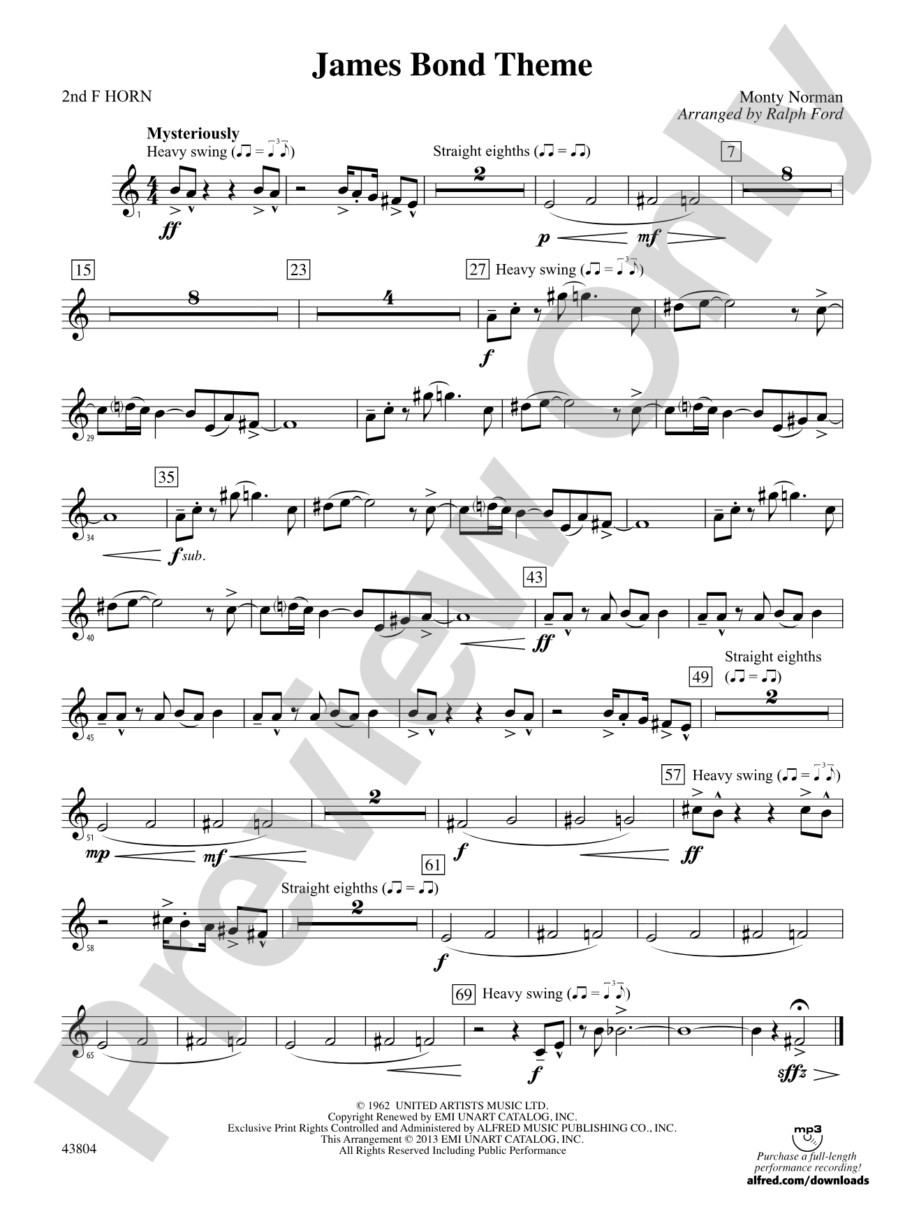 James Bond Theme: 2nd F Horn