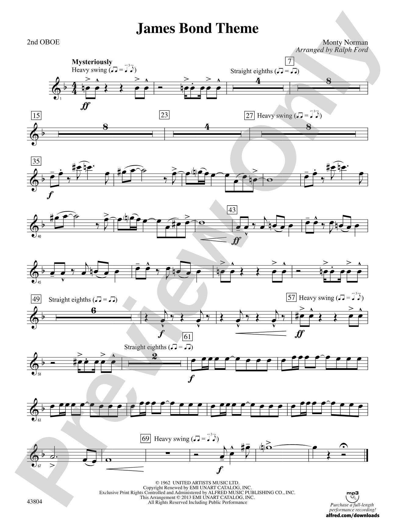 James Bond Theme: 2nd Oboe