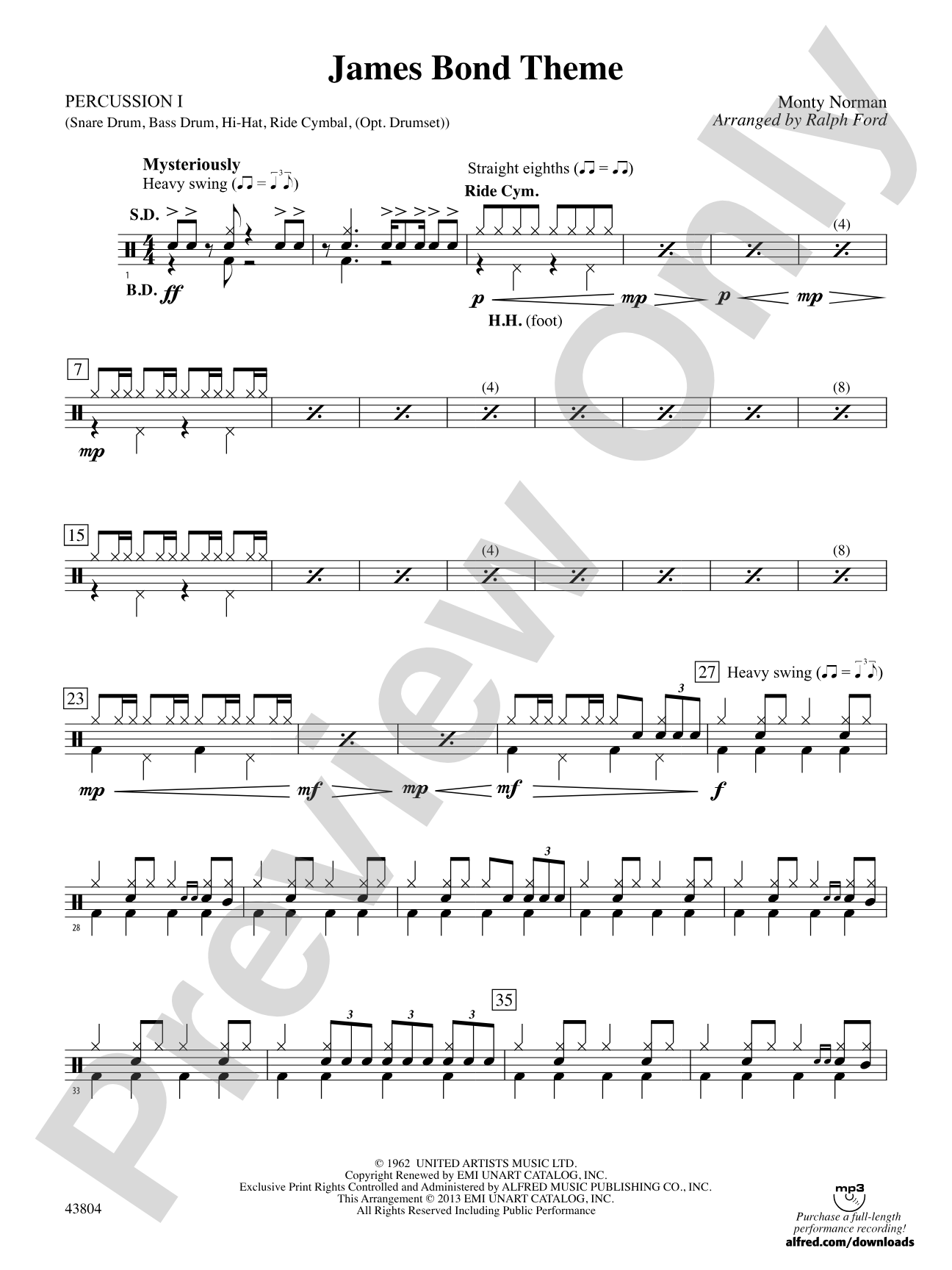 James Bond Theme: 1st Percussion