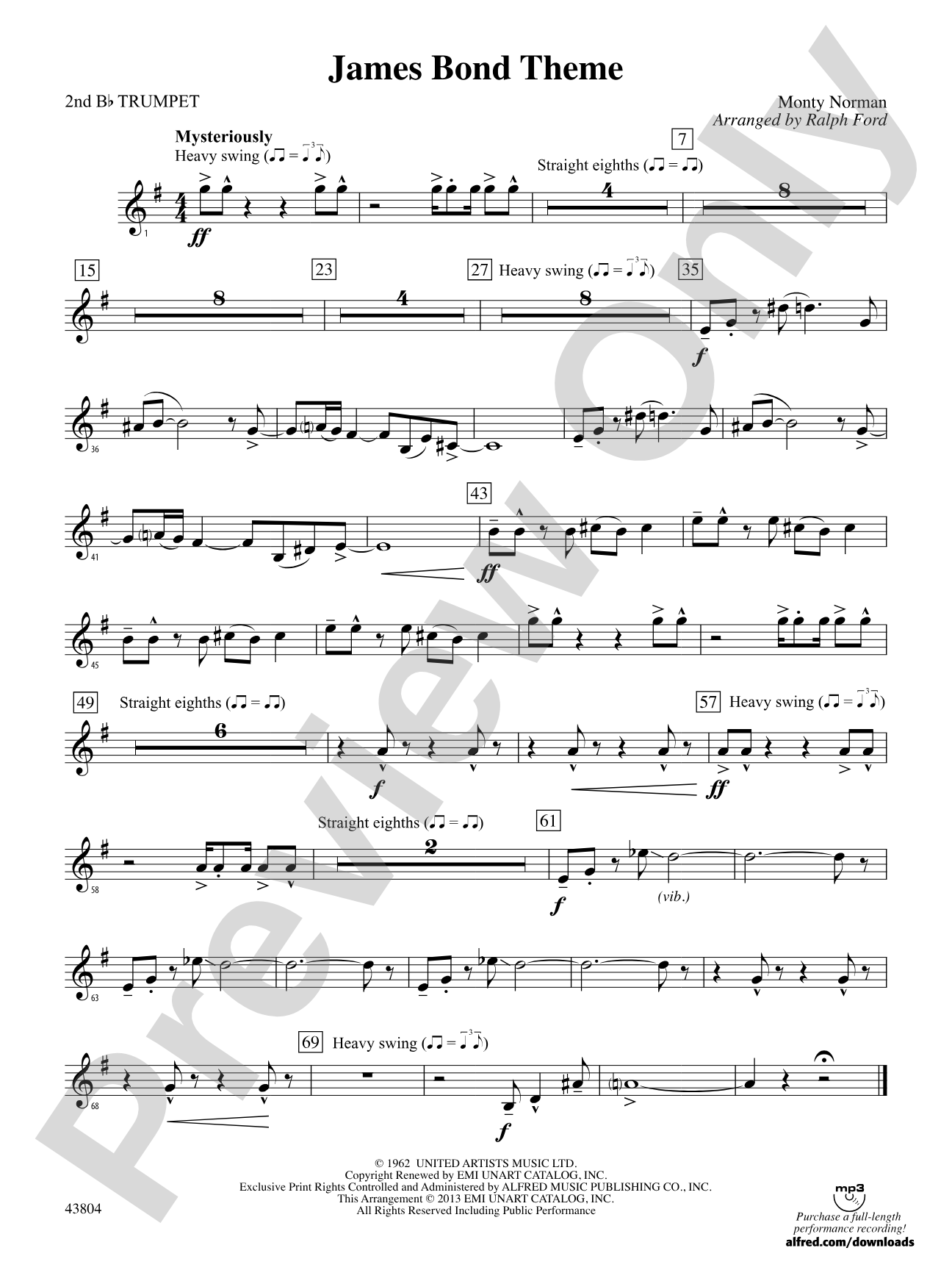 James Bond Theme: 2nd B-flat Trumpet
