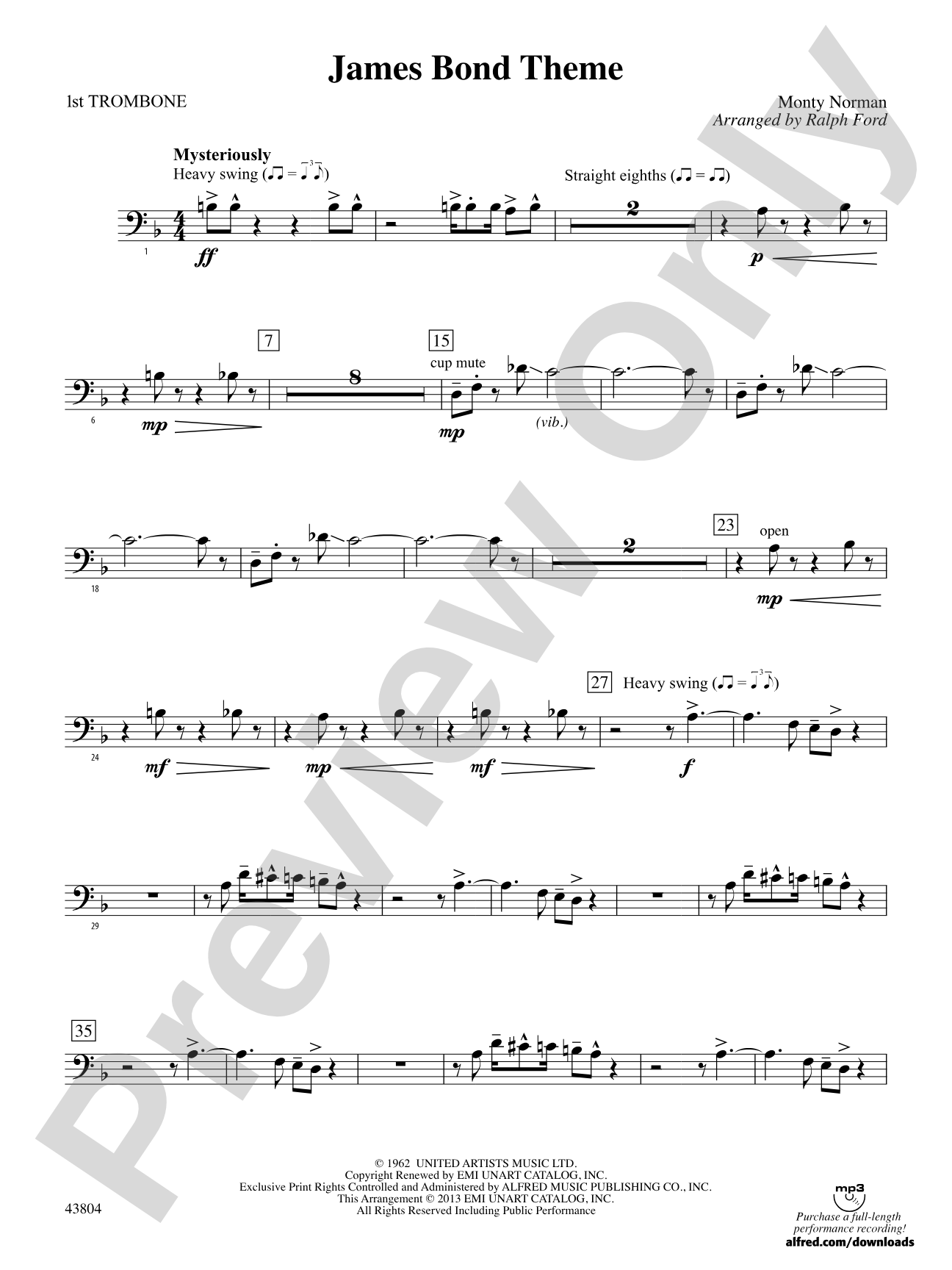 James Bond Theme: 1st Trombone