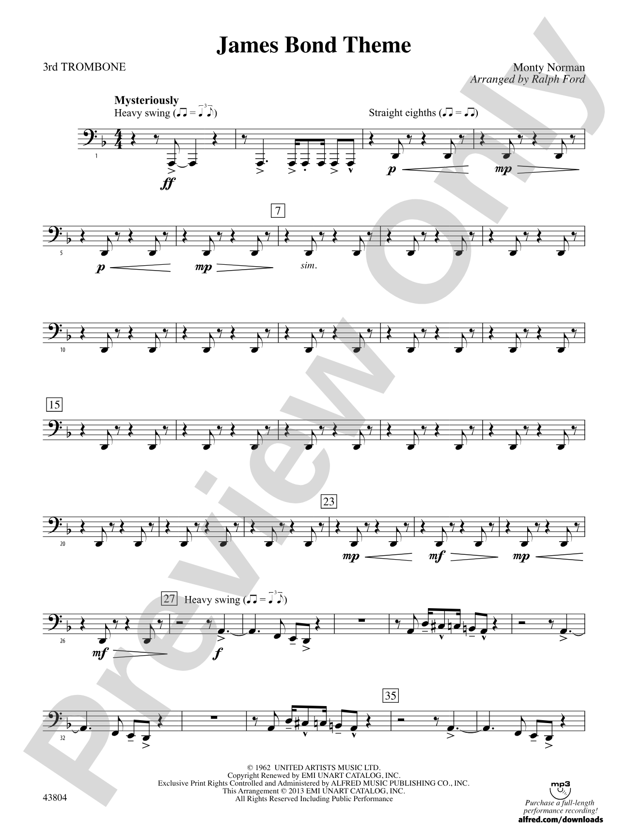 James Bond Theme: 3rd Trombone