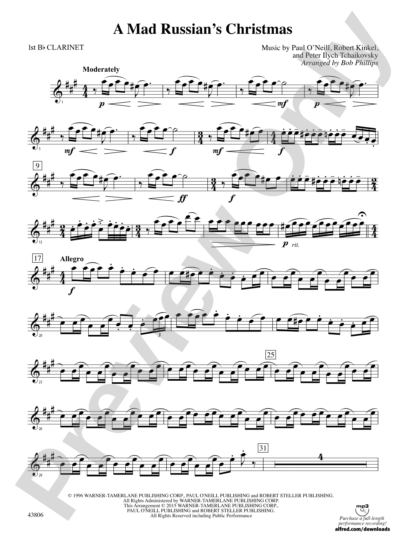 A Mad Russian's Christmas: 1st B-flat Clarinet