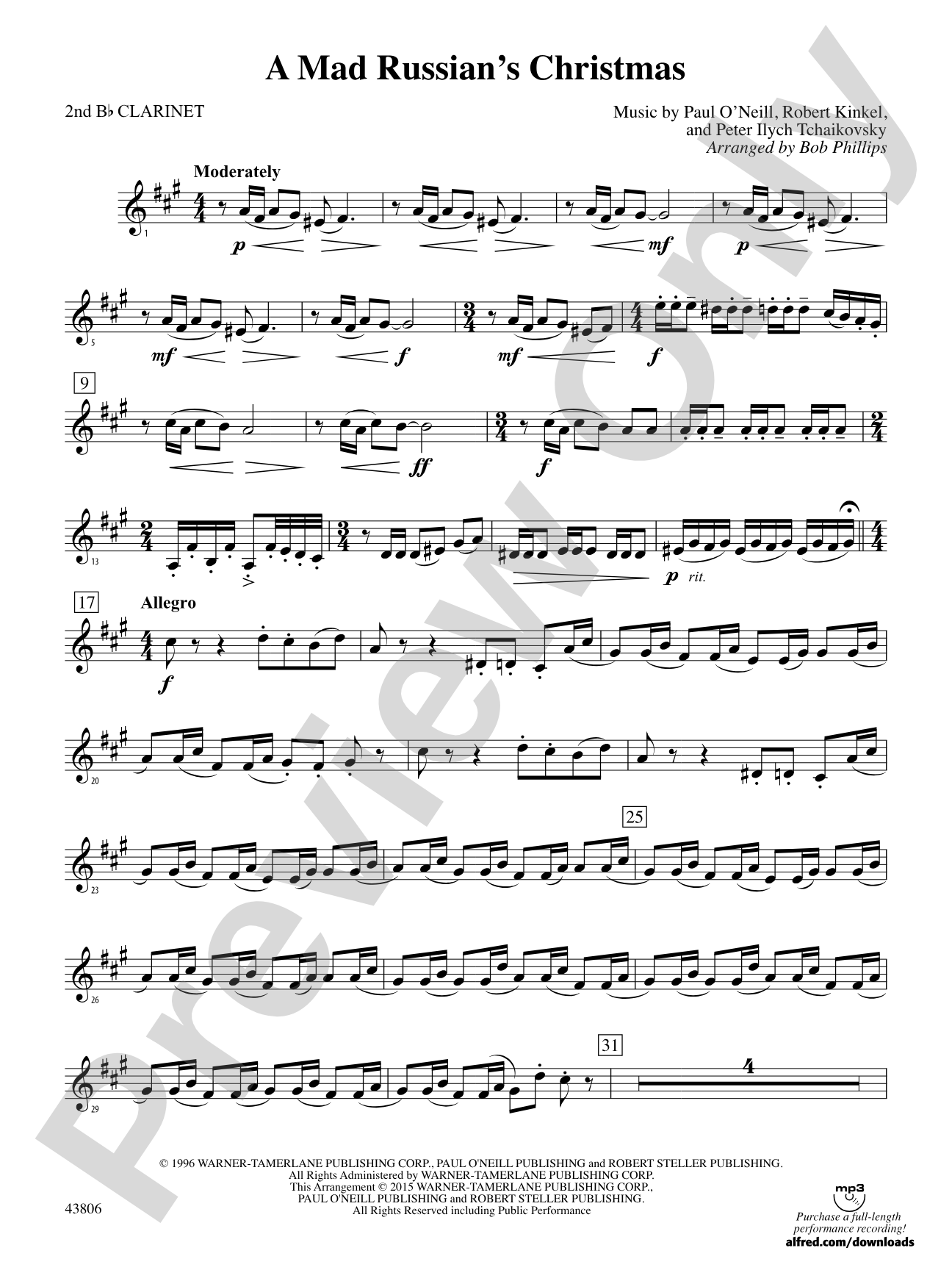 A Mad Russian's Christmas: 2nd B-flat Clarinet