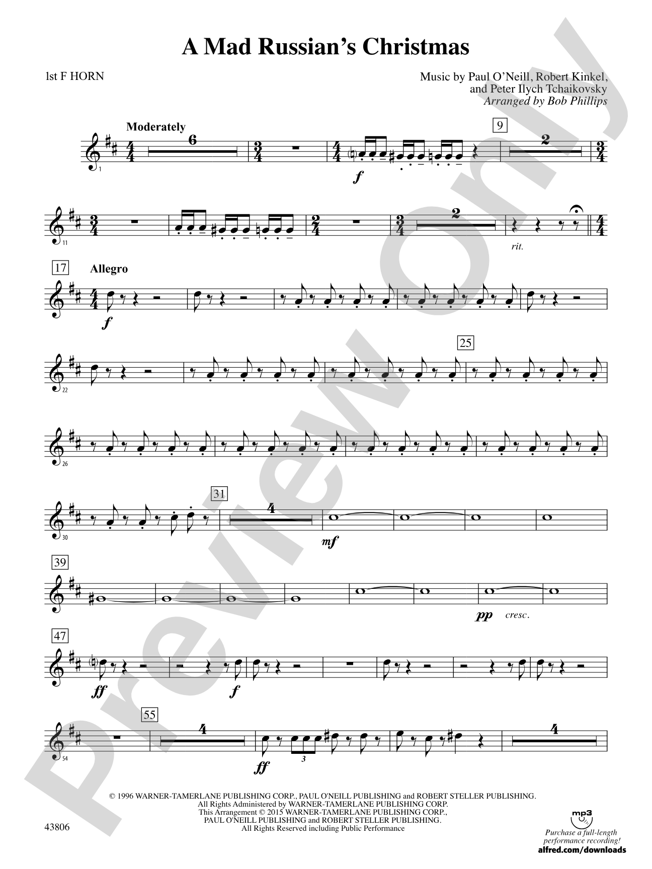 A Mad Russian's Christmas: 1st F Horn