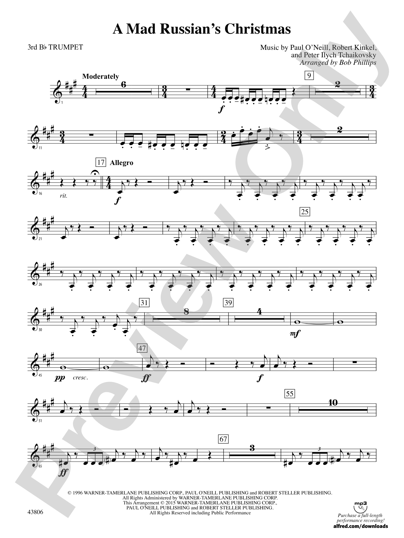 A Mad Russian's Christmas: 3rd B-flat Trumpet