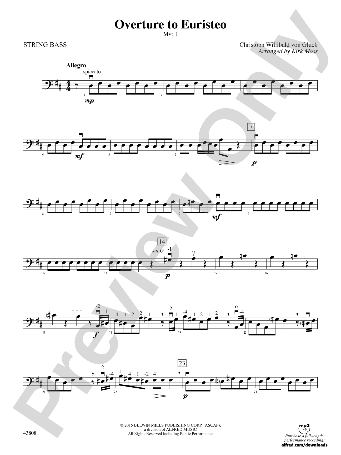 Overture to Euristeo: String Bass