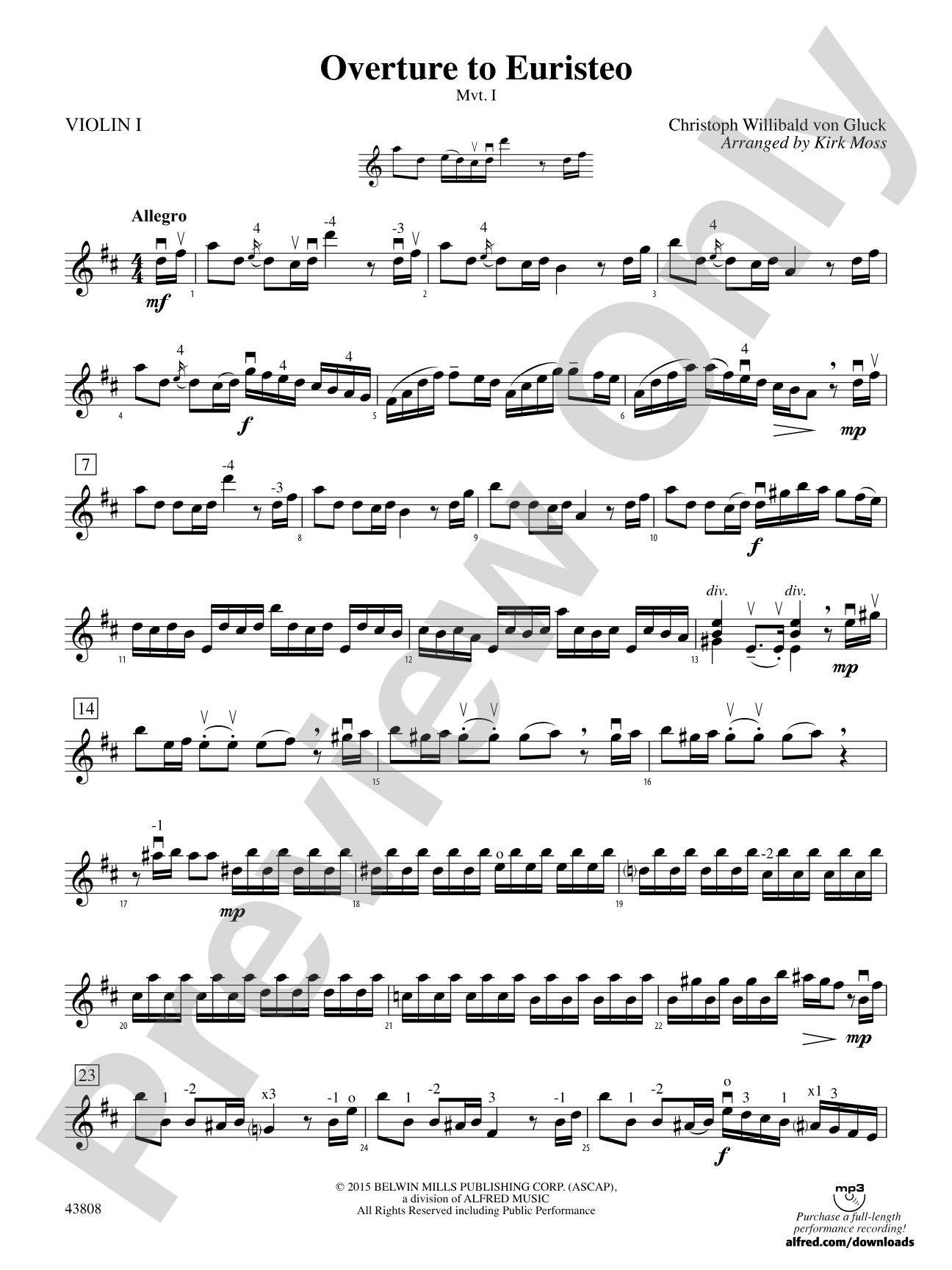 Overture to Euristeo: 1st Violin
