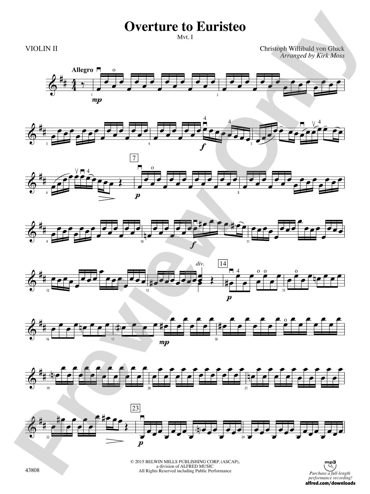 Overture to Euristeo: 2nd Violin