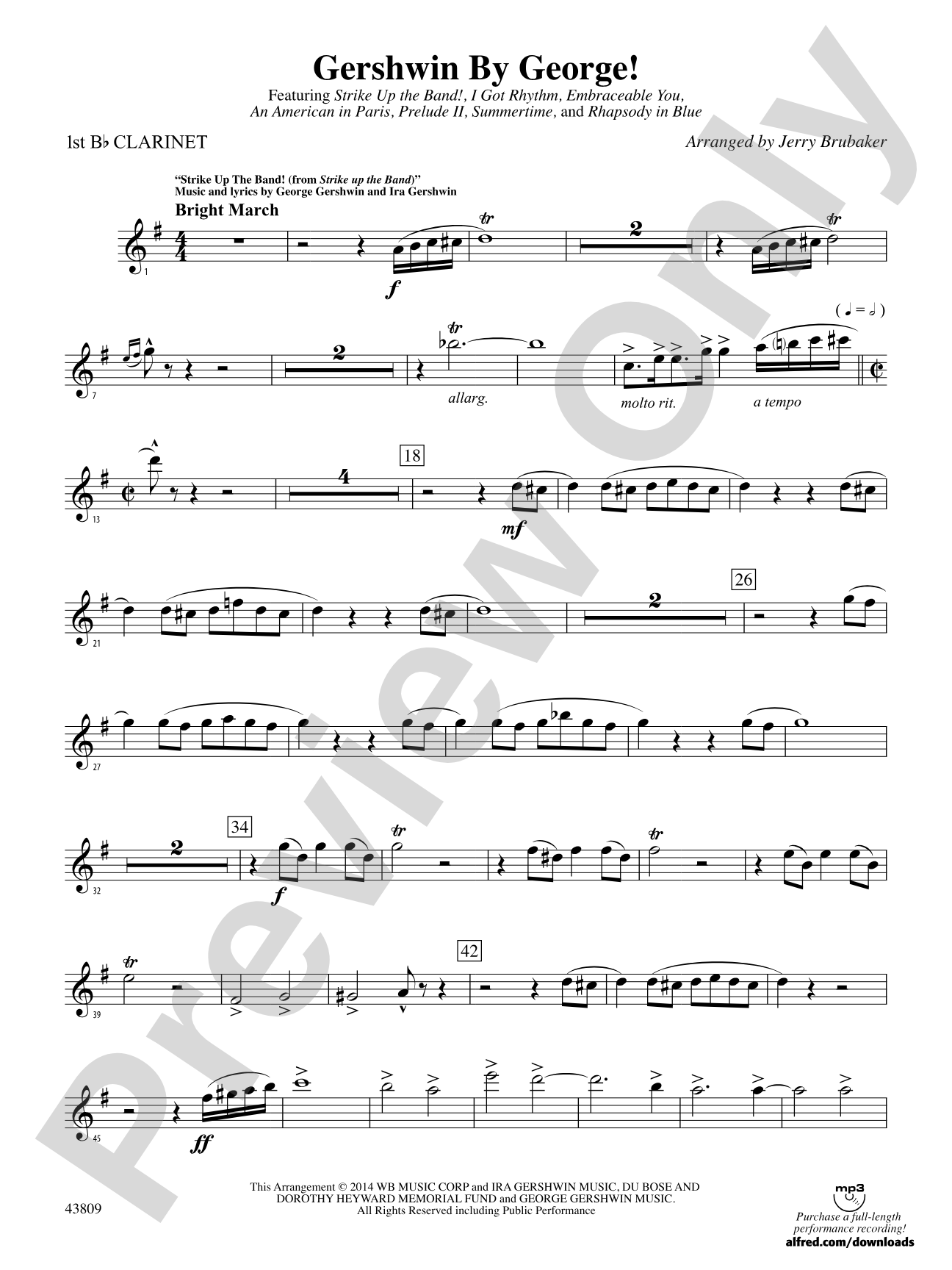 Gershwin by George!: 1st B-flat Clarinet