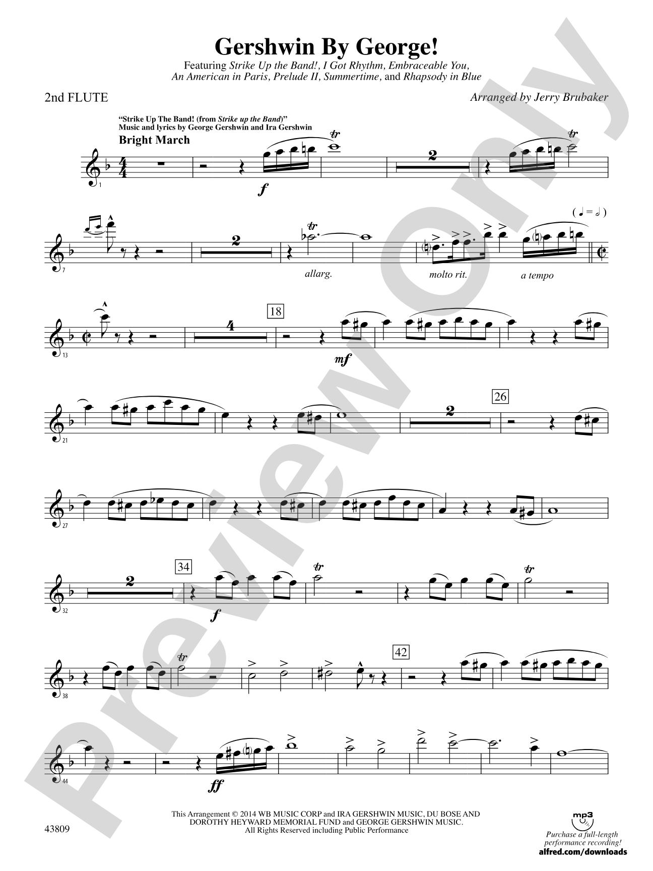 Gershwin by George!: 2nd Flute