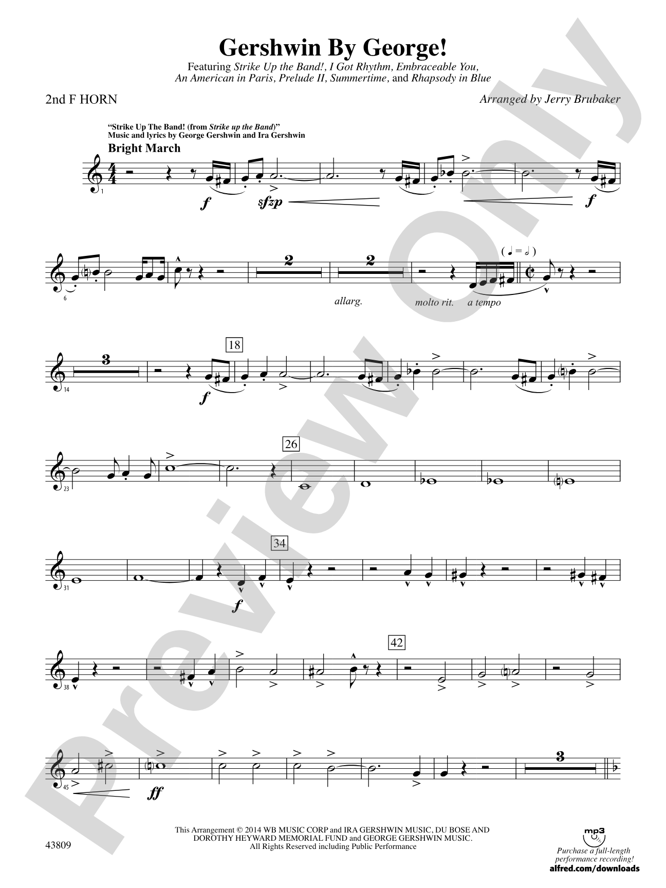 Gershwin by George!: 2nd F Horn