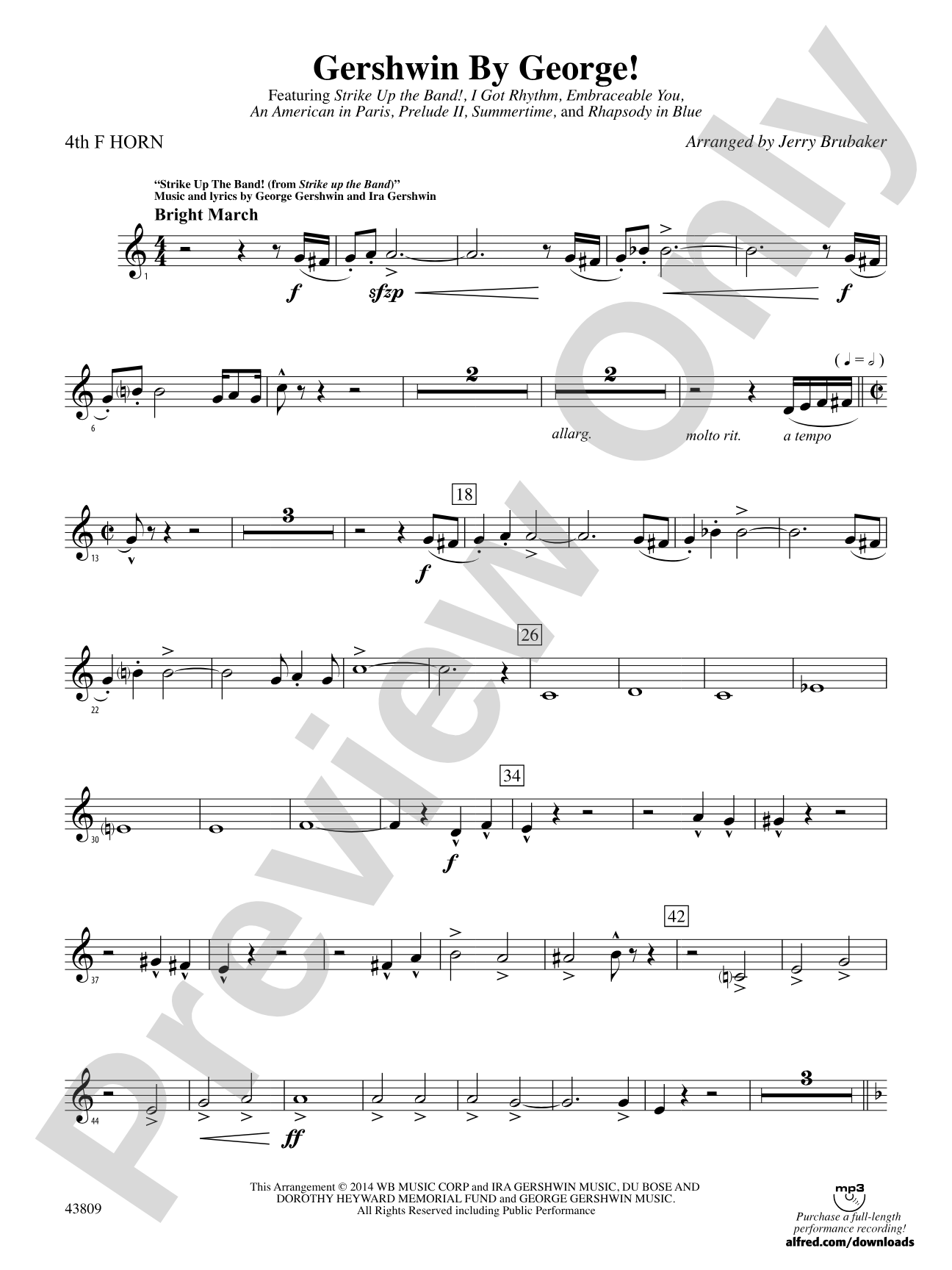 Gershwin by George!: 4th F Horn
