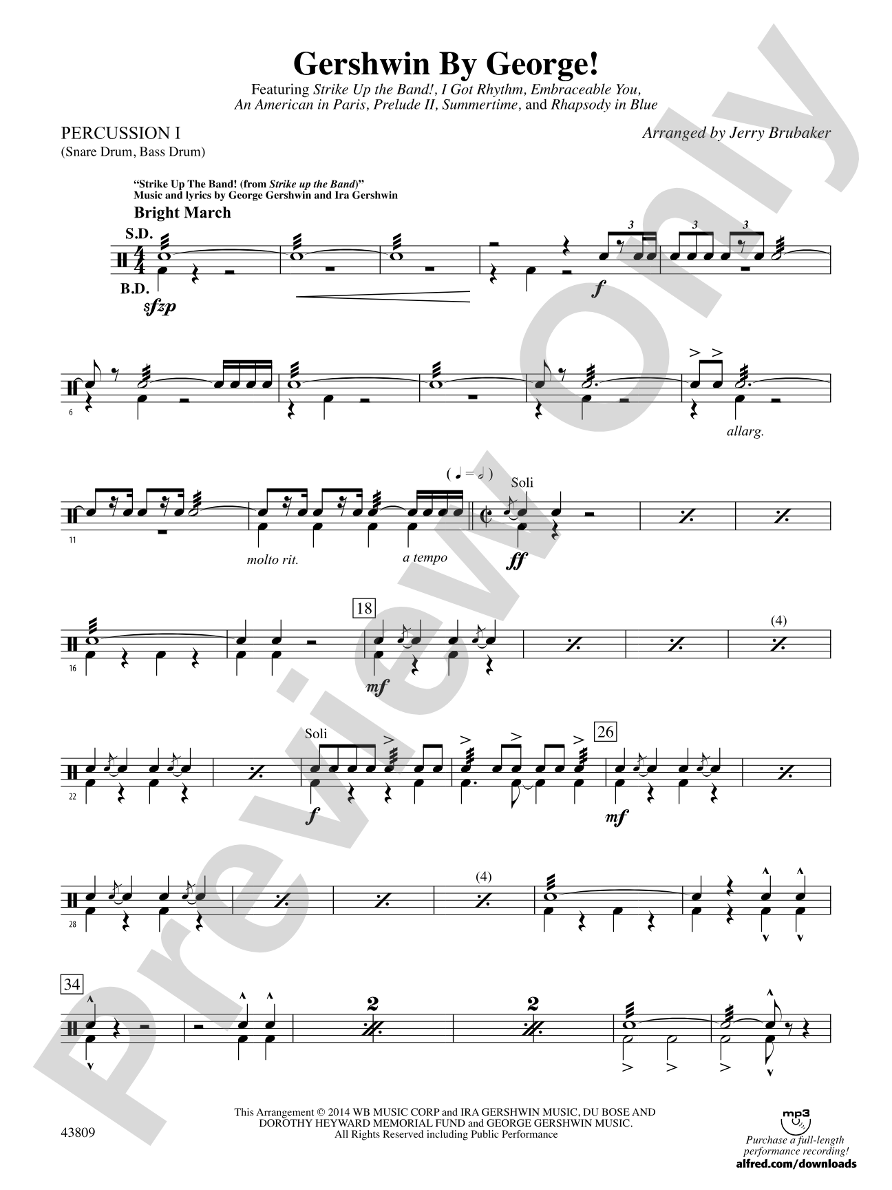 Gershwin by George!: 1st Percussion