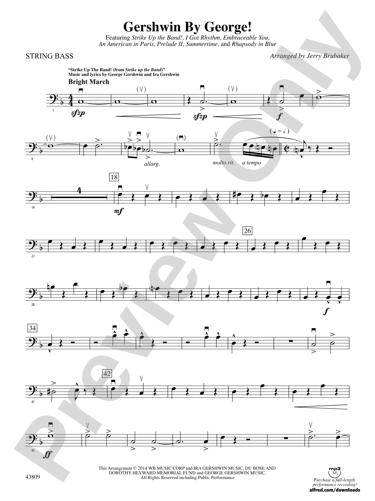 Gershwin by George!: String Bass