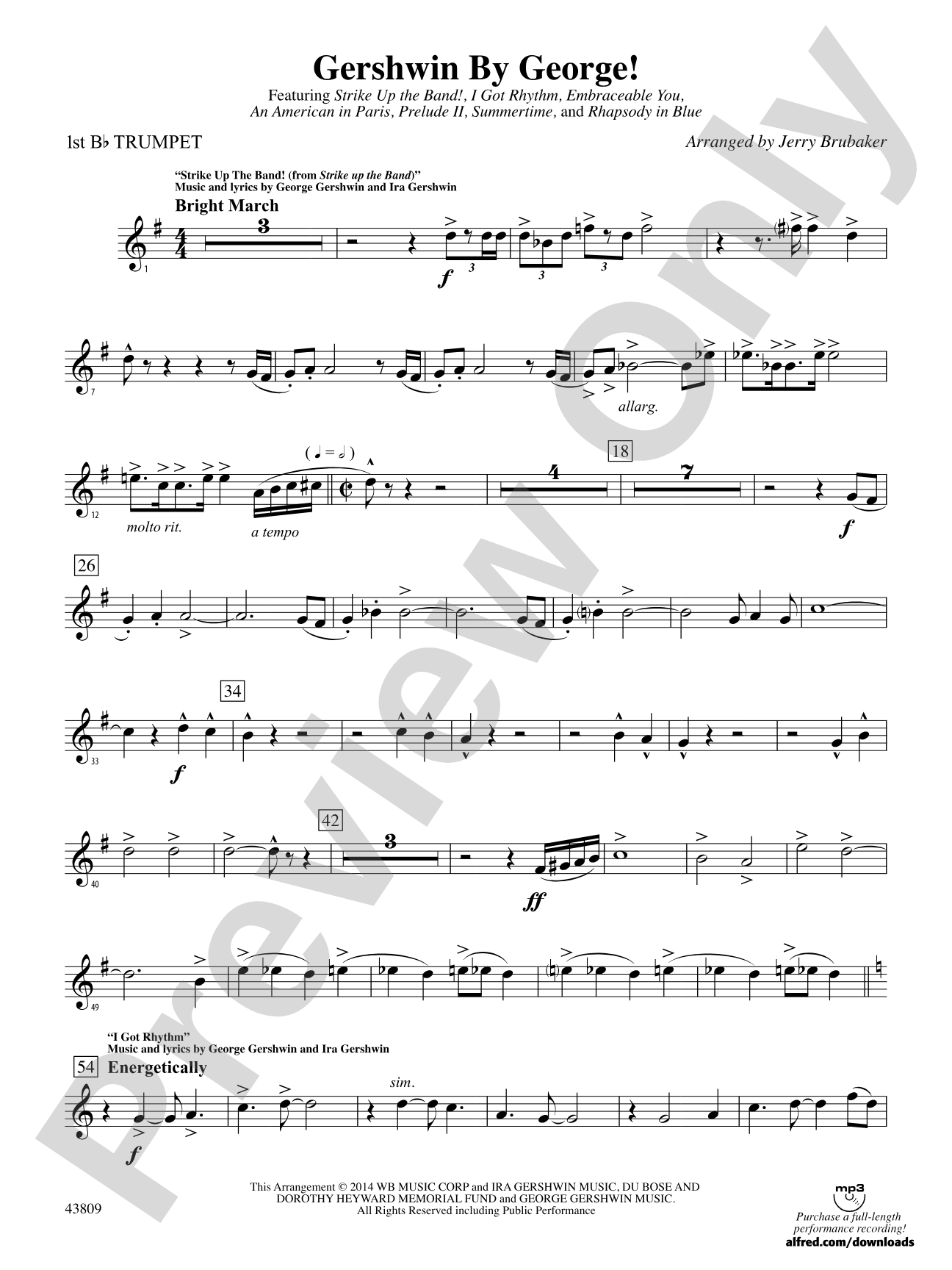 Gershwin by George!: 1st B-flat Trumpet