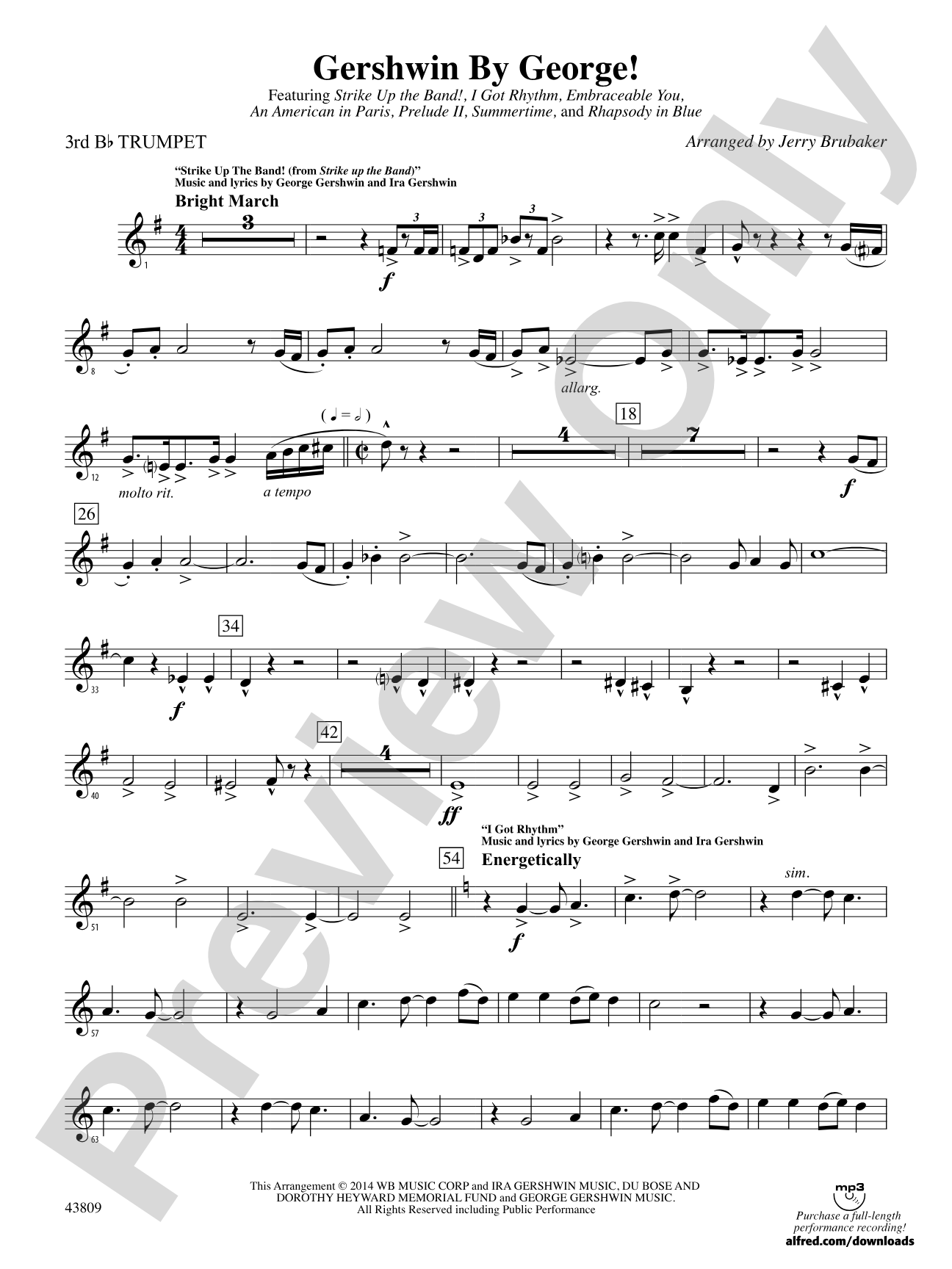 Gershwin by George!: 3rd B-flat Trumpet