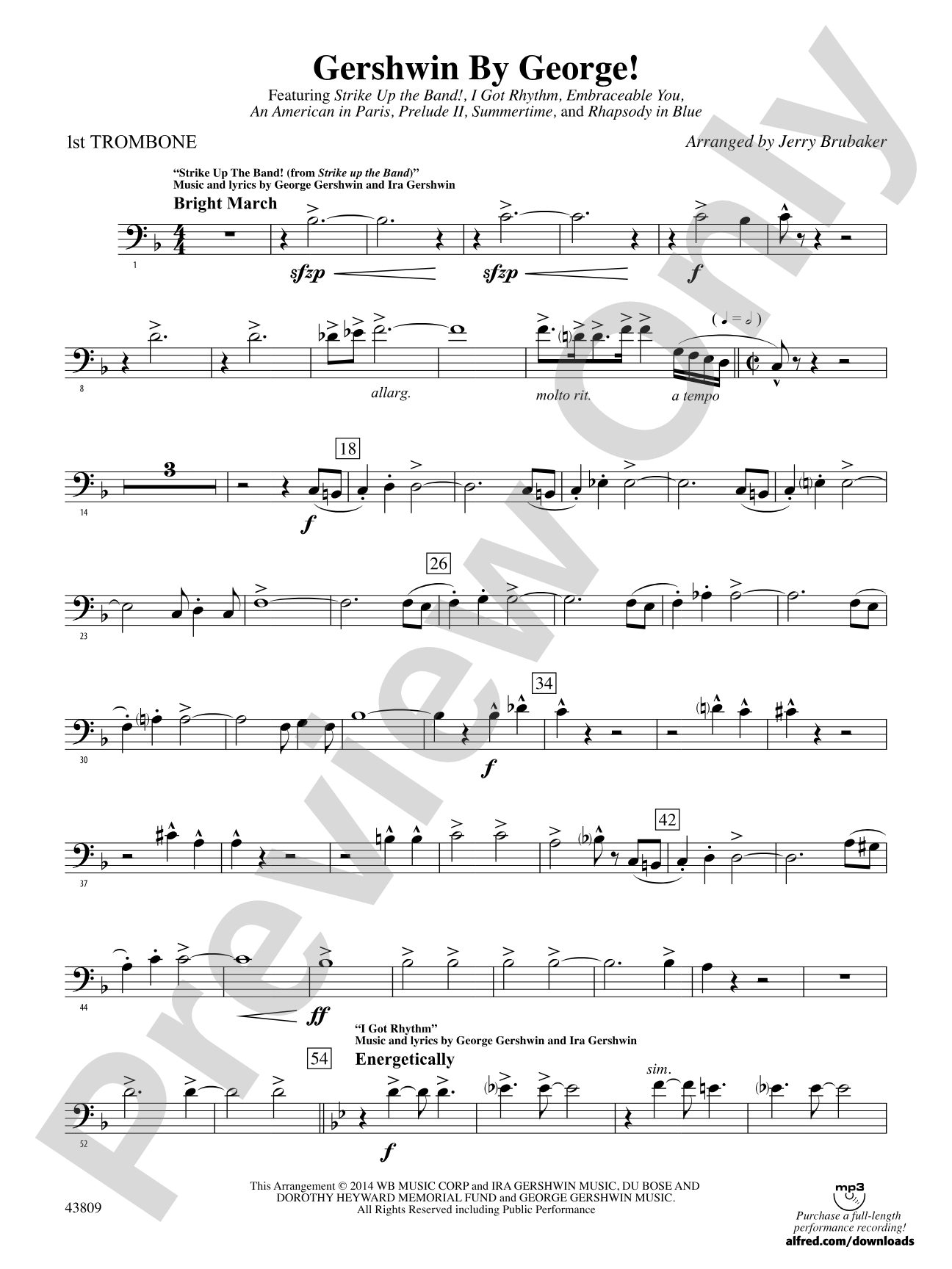 Gershwin by George!: 1st Trombone