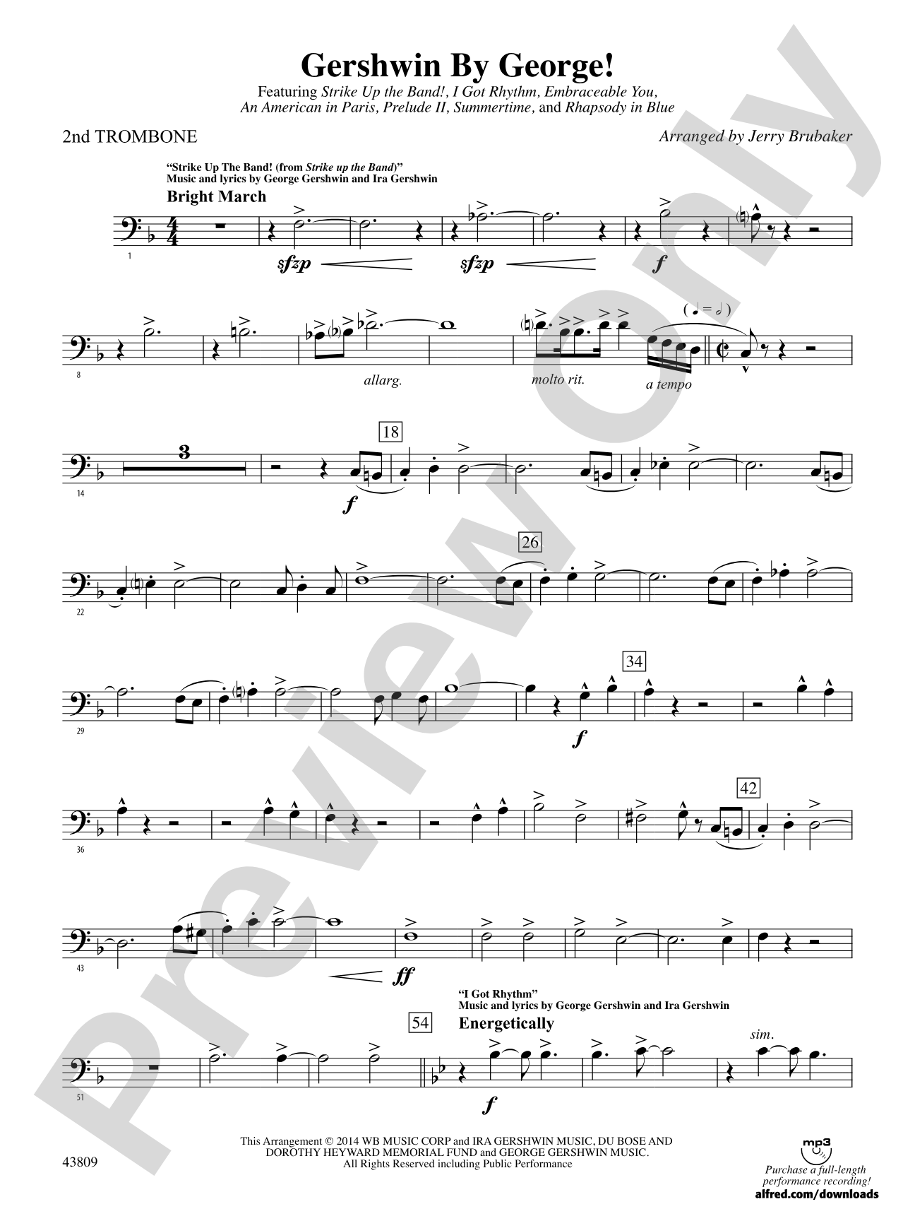 Gershwin by George!: 2nd Trombone