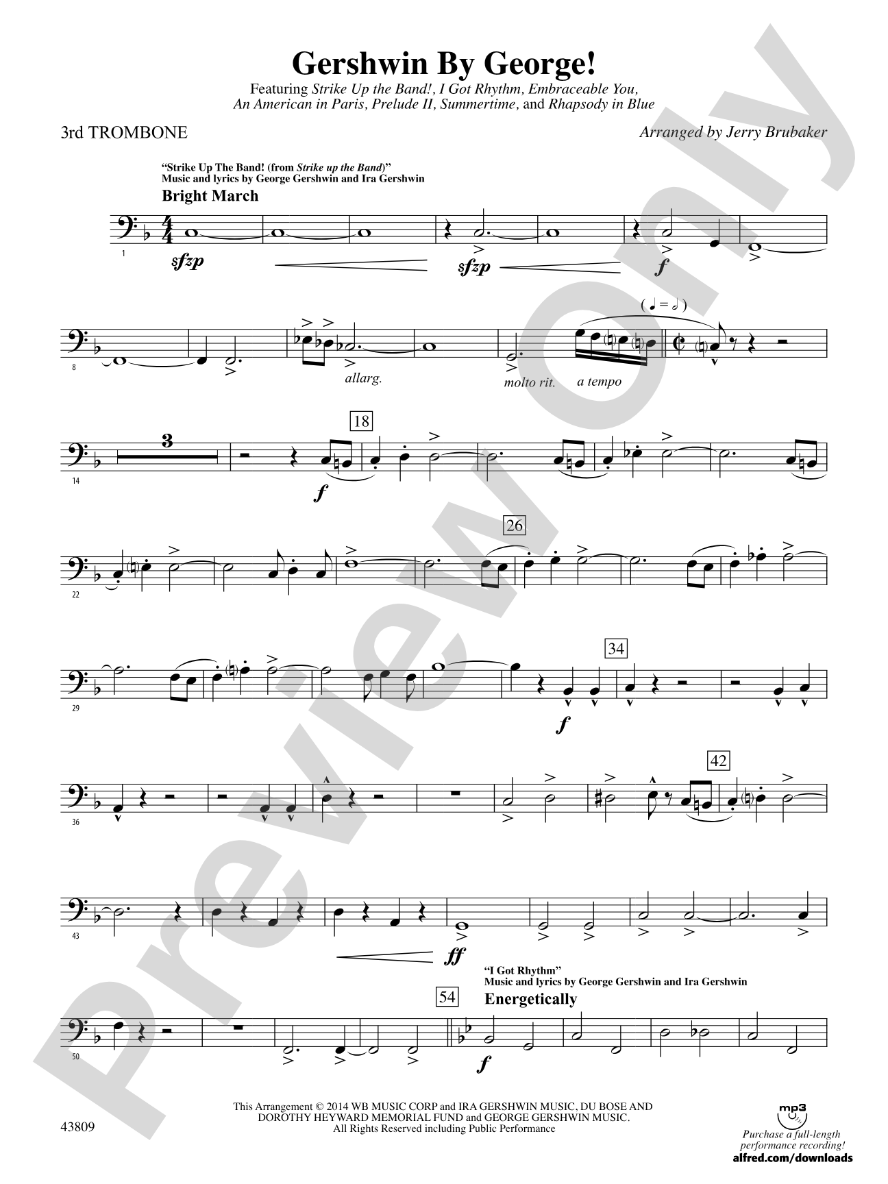 Gershwin by George!: 3rd Trombone