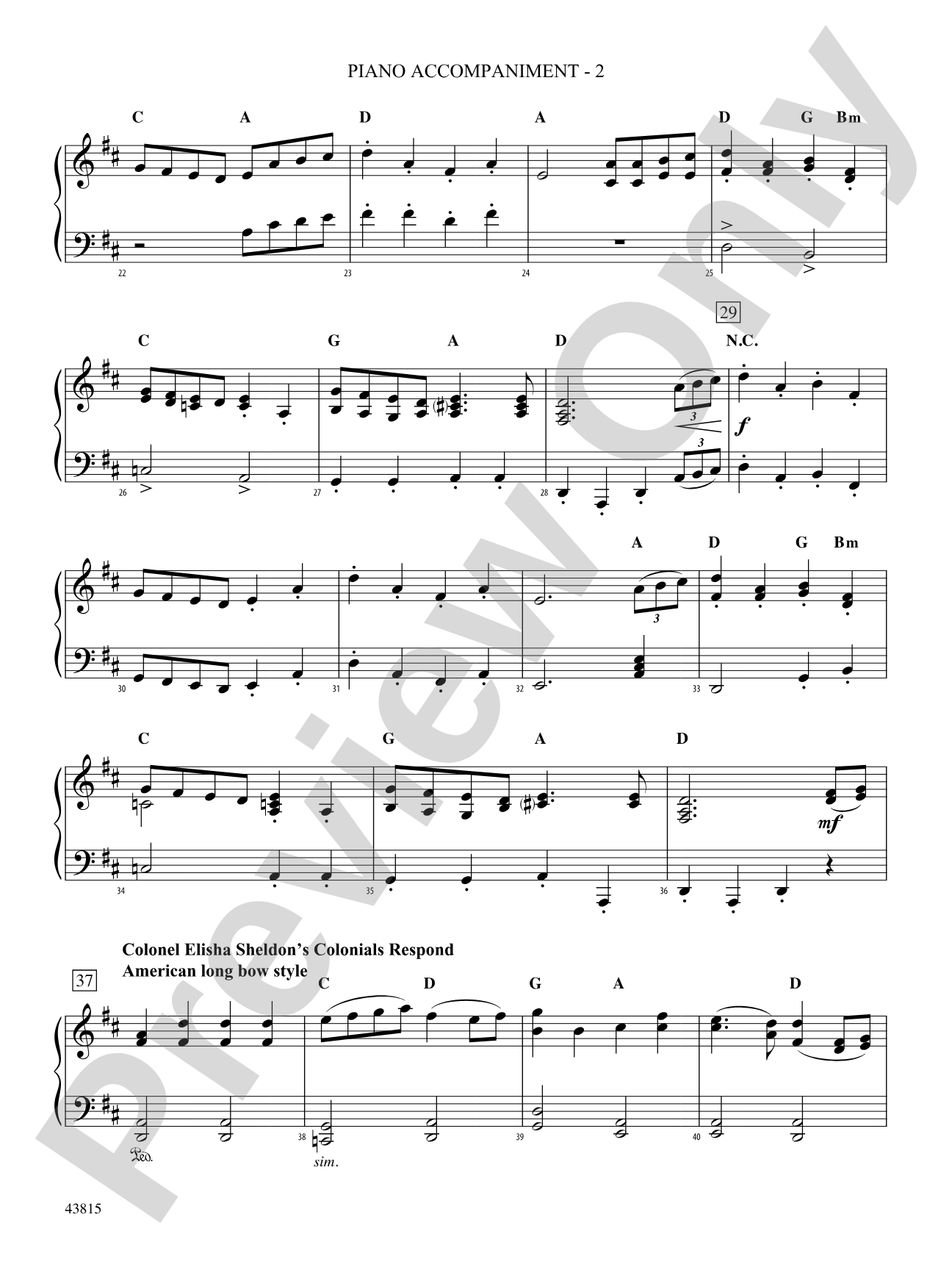 A Revolutionary War Tale: Piano Accompaniment