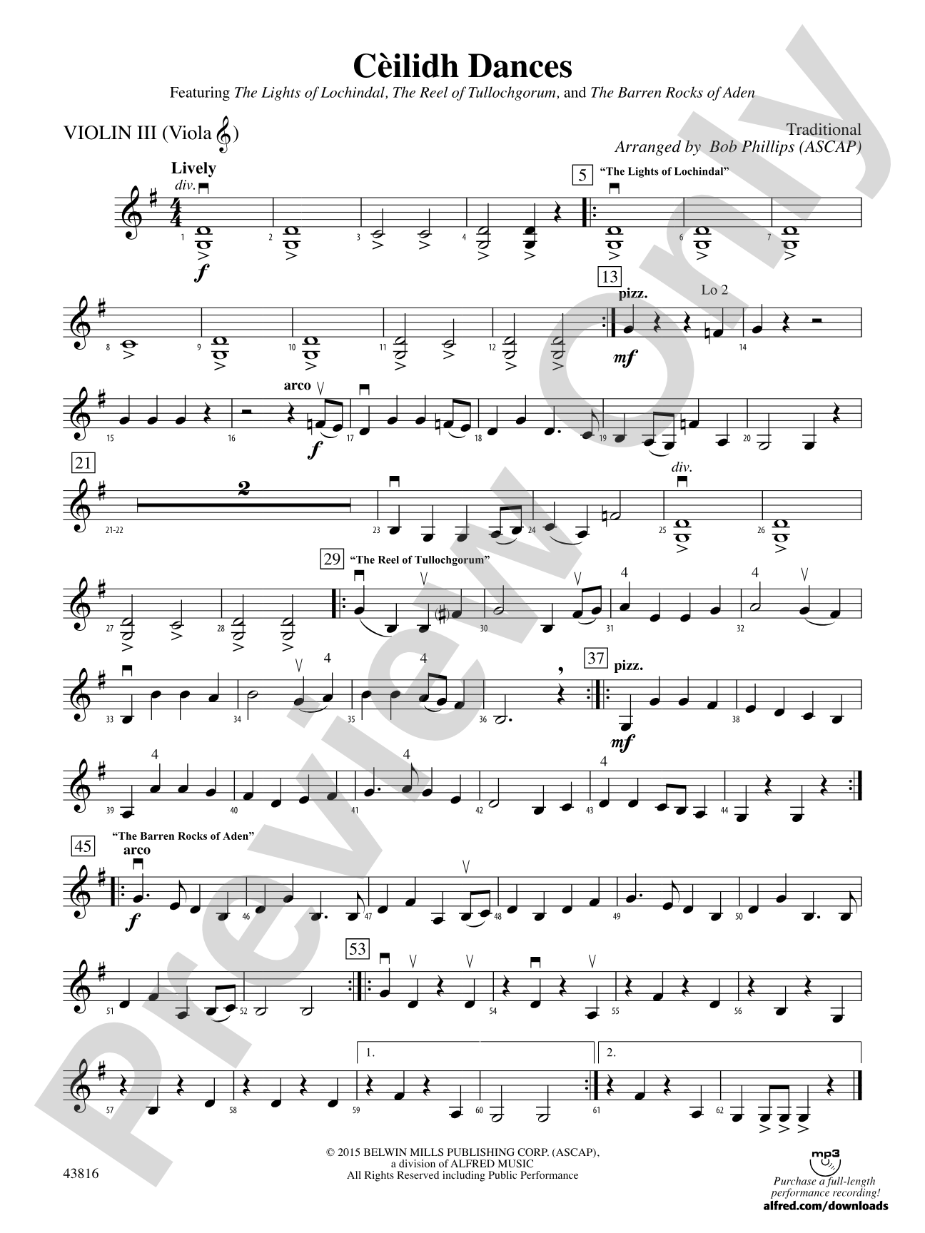 Cèilidh Dances: 3rd Violin (Viola [TC])