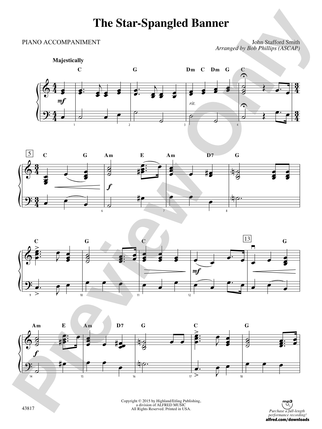 The Star-Spangled Banner: Piano Accompaniment