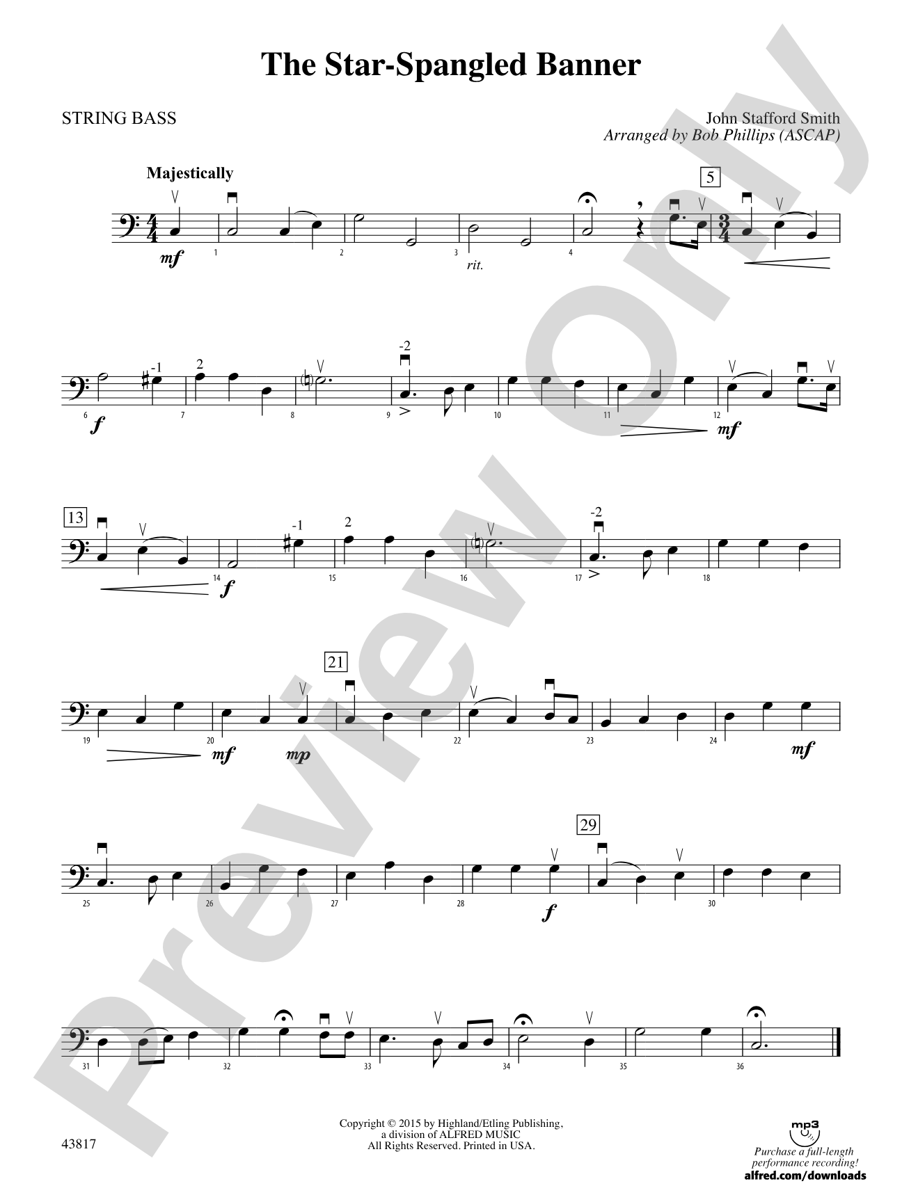 The Star-Spangled Banner: String Bass