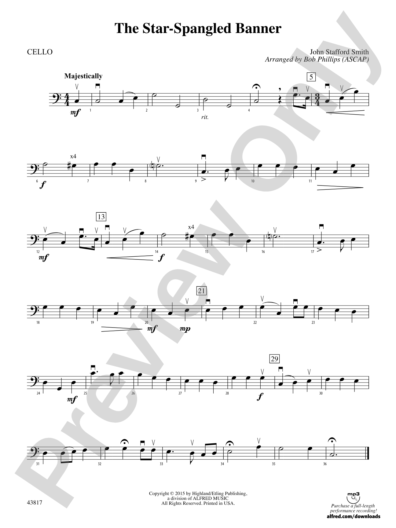 The Star-Spangled Banner: Cello