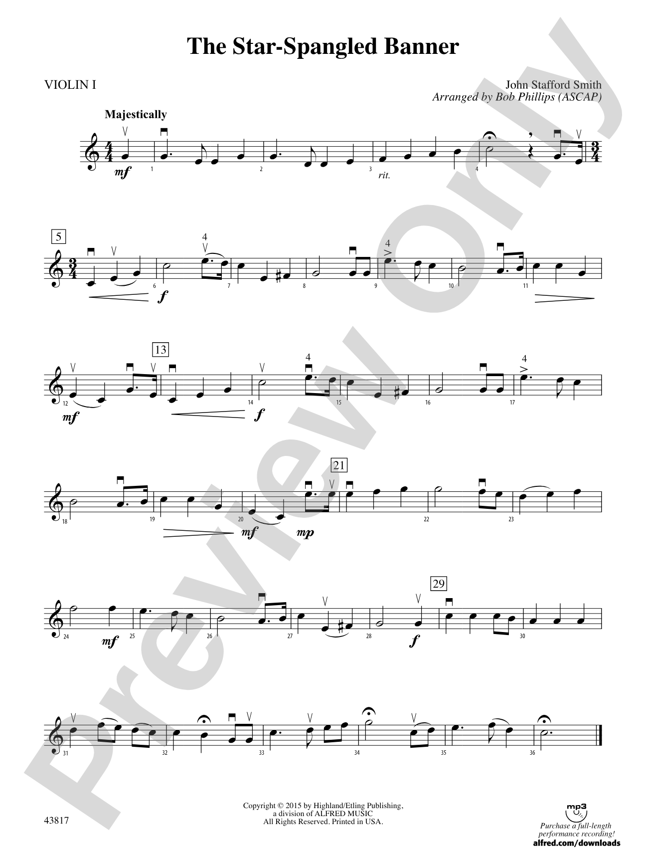 The Star-Spangled Banner: 1st Violin