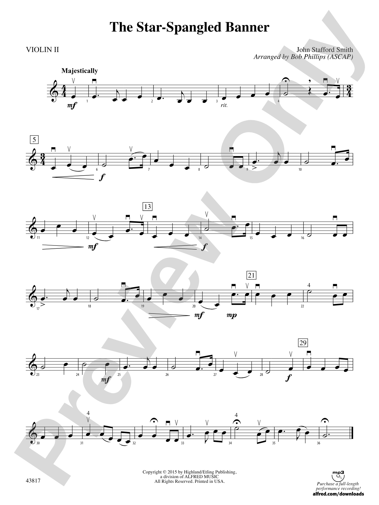 The Star-Spangled Banner: 2nd Violin