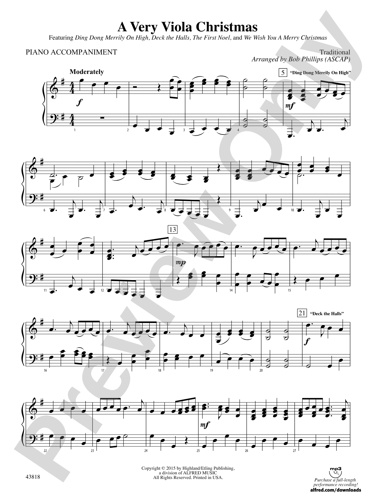 A Very Viola Christmas: Piano Accompaniment